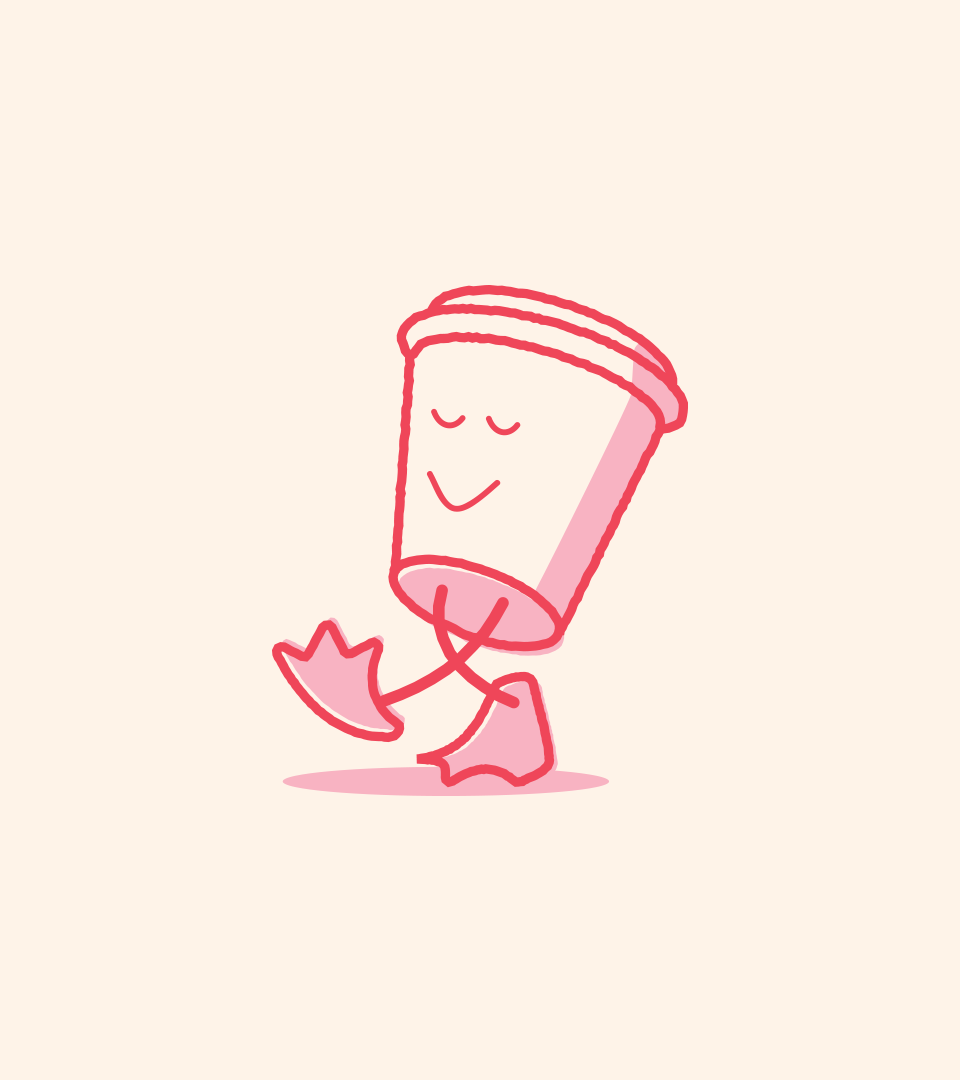 Illustration of a coffee cup for Pinkfoot cafe