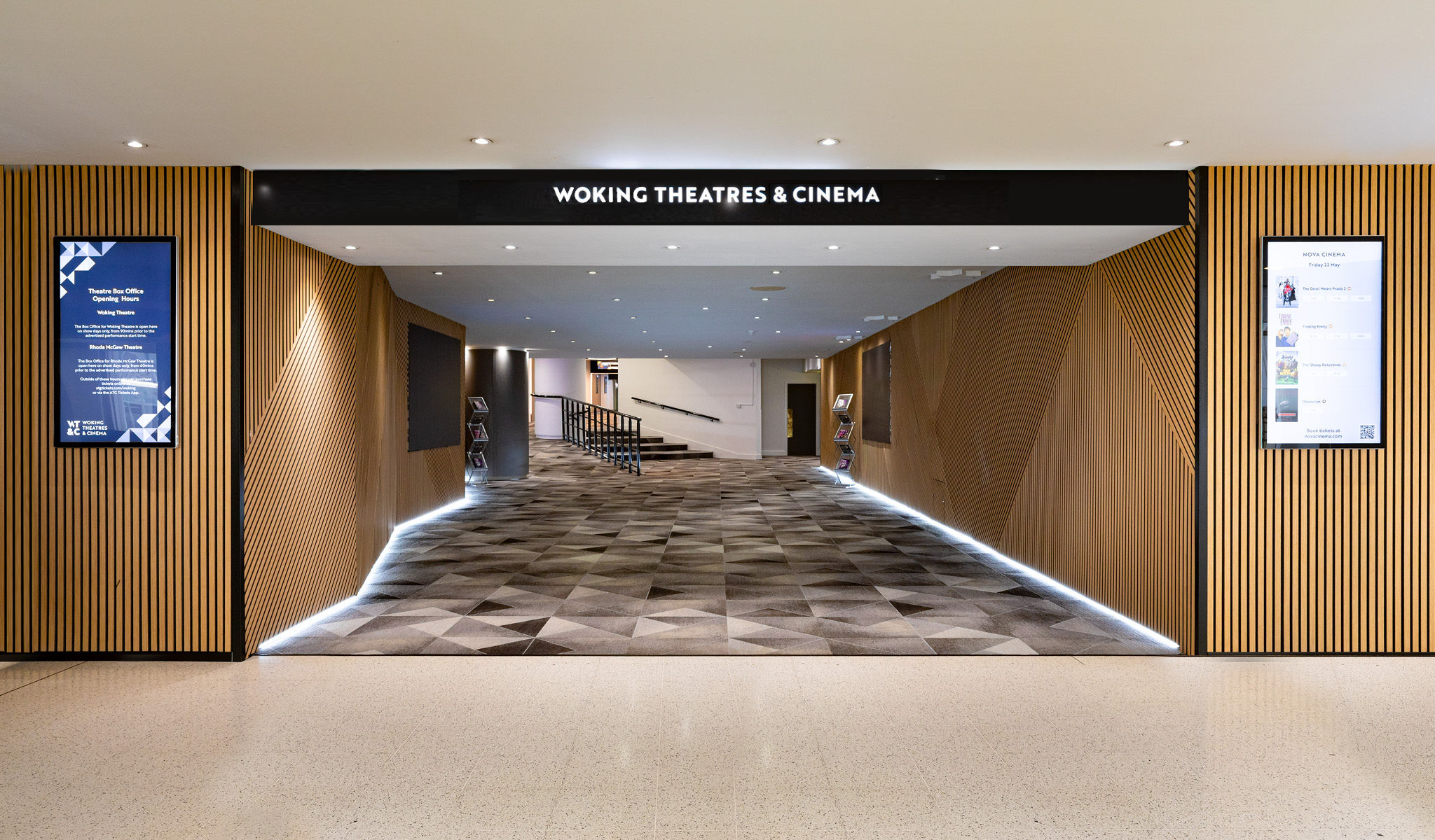 Signage design for Woking Theatre and Cinema