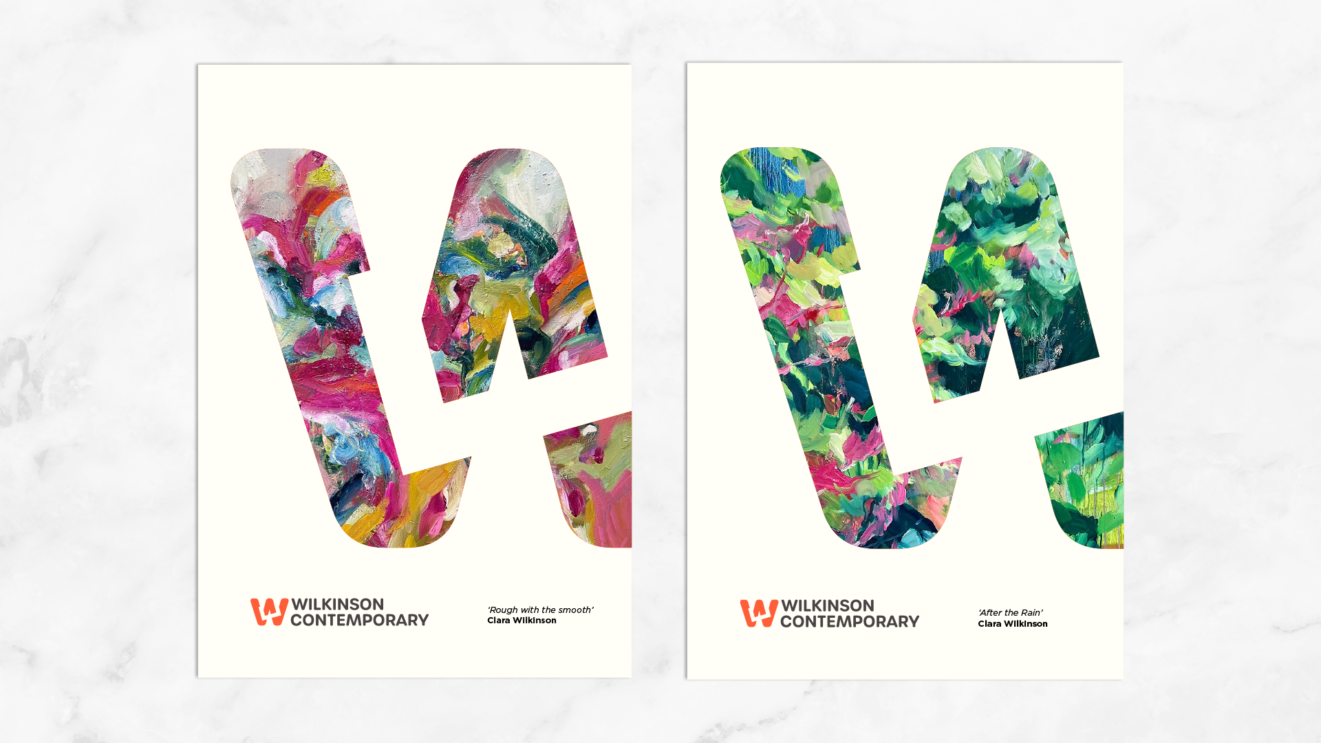 Brand identity design for art gallery including logo on brochure