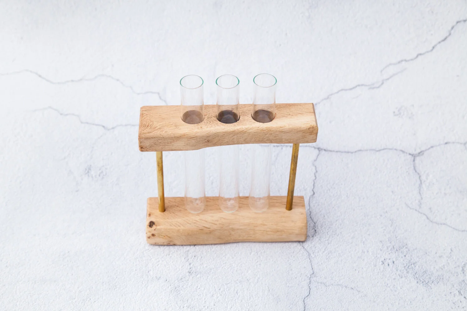 14. Wood and Brass 3 small test tube holder