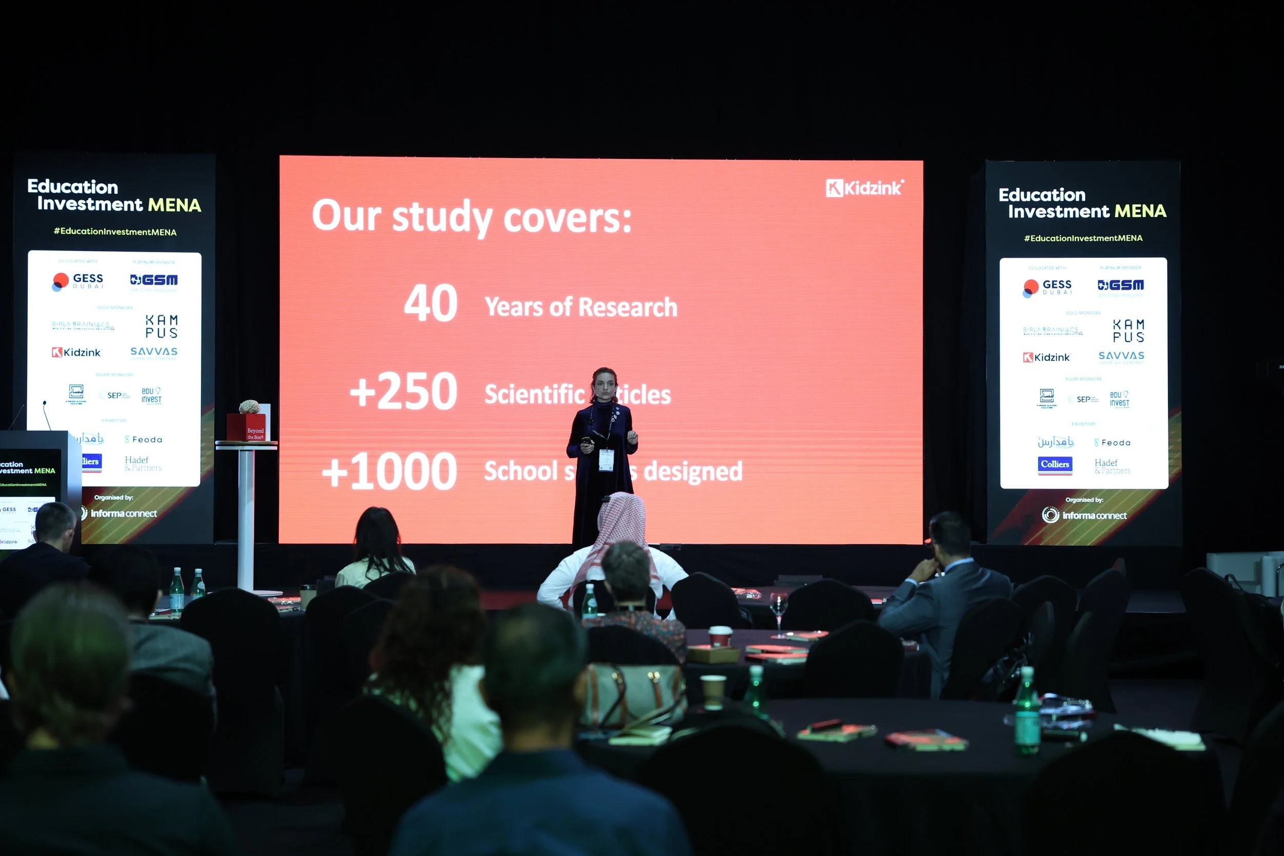 International Conference at Ed Invest MENA Dubai Thinking Beyond the Box. Ana Mombiedro by Kidzink. How Neuroscience Based Design Can Transform The Learning Environment