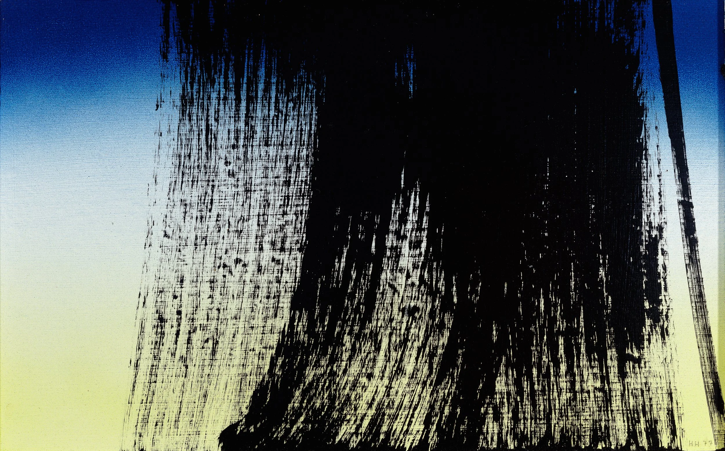 HANS HARTUNG – 38 x 61 cm – Óleo sobre tela – 1977