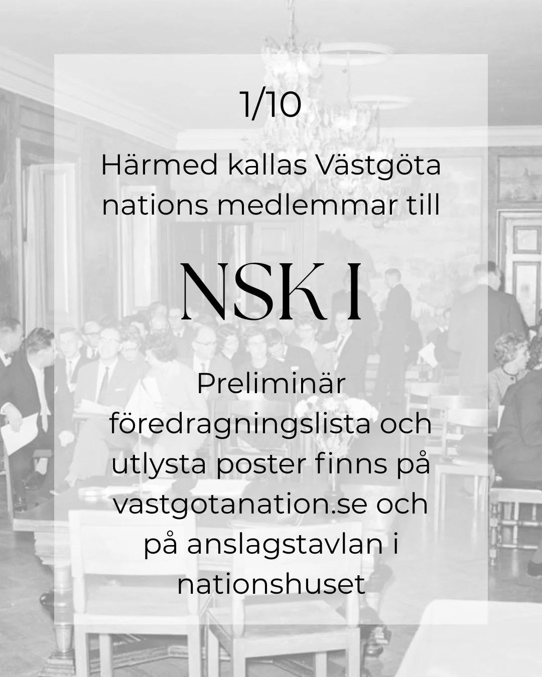 H&auml;rmed kallas V&auml;stg&ouml;ta nations medlemmar till h&ouml;stterminens f&ouml;rsta nationssammankomst 1 oktober.