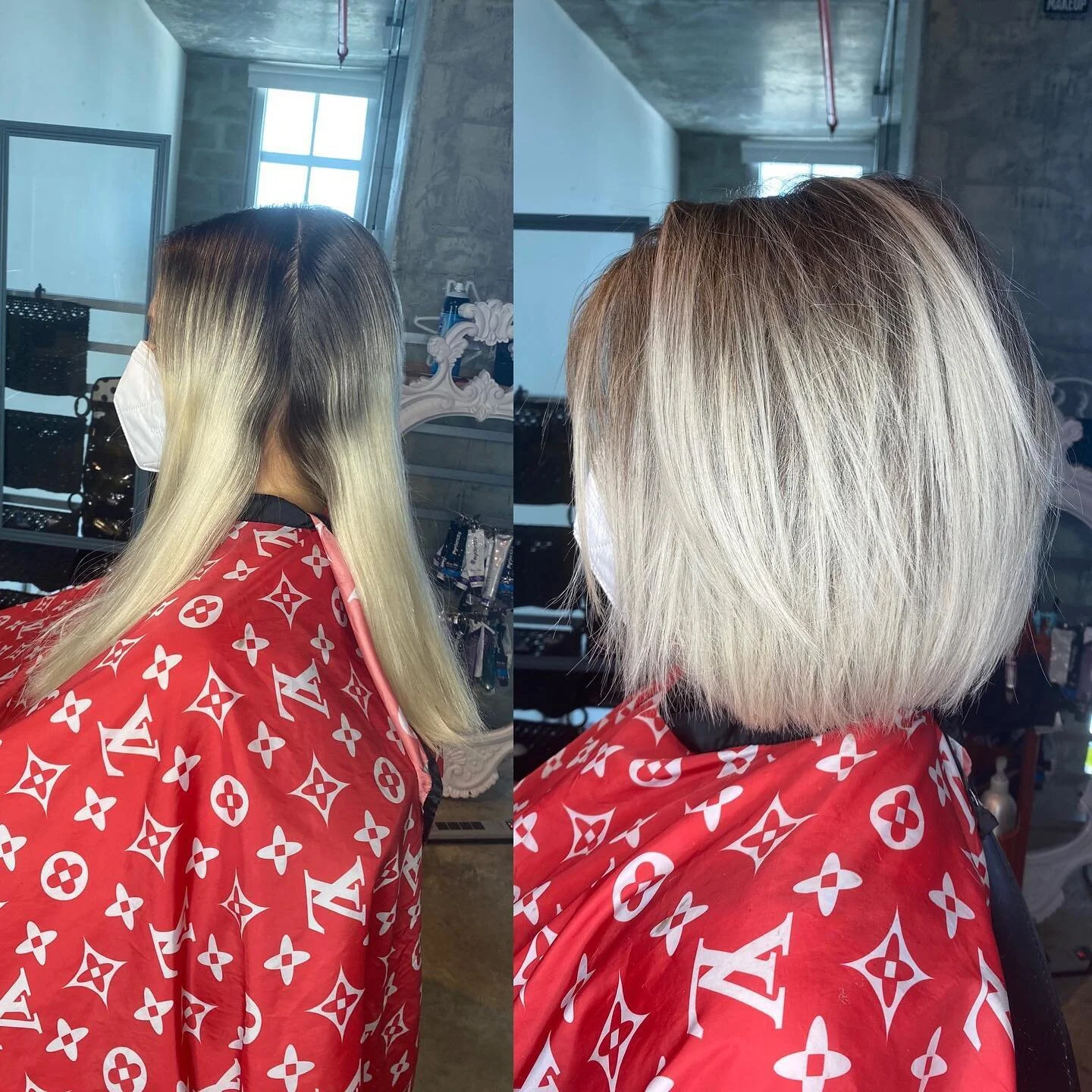 Look at this bad boy 🤤🤤🤘🏼 #AshlysHands ... This blonde... is SEXY AF... With that #SharpBob ... Oof... I did it... and I can&rsquo;t deal 🤪🤣😍 ... Hahahah... #SorryNotSorry #Shands #ShandsHair

🛑SWIPE TO SEE THE DISASTER I STARTED WITH 😳🛑
.
