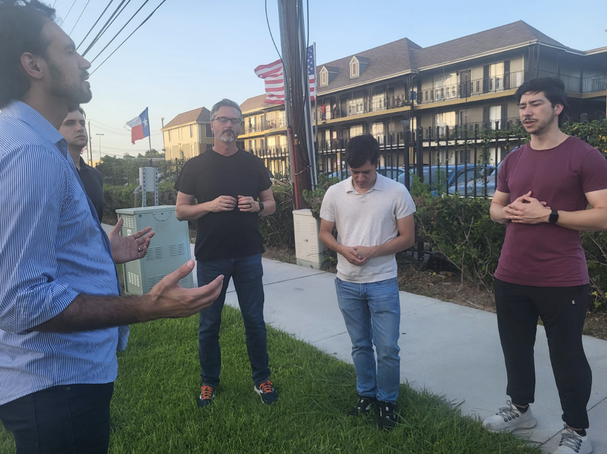 On a prayer walk with a short term trip from North Carolina.