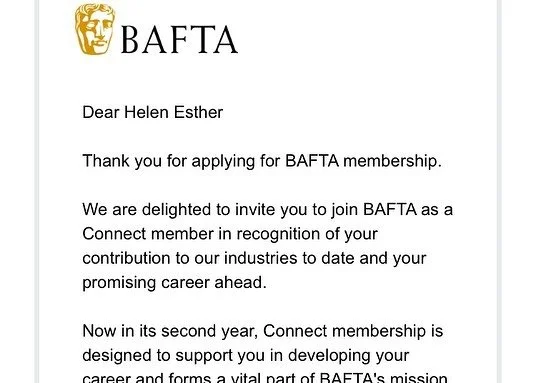 Nearly fell off my chair when I got this! Gracias @bafta ✨🎥✌️