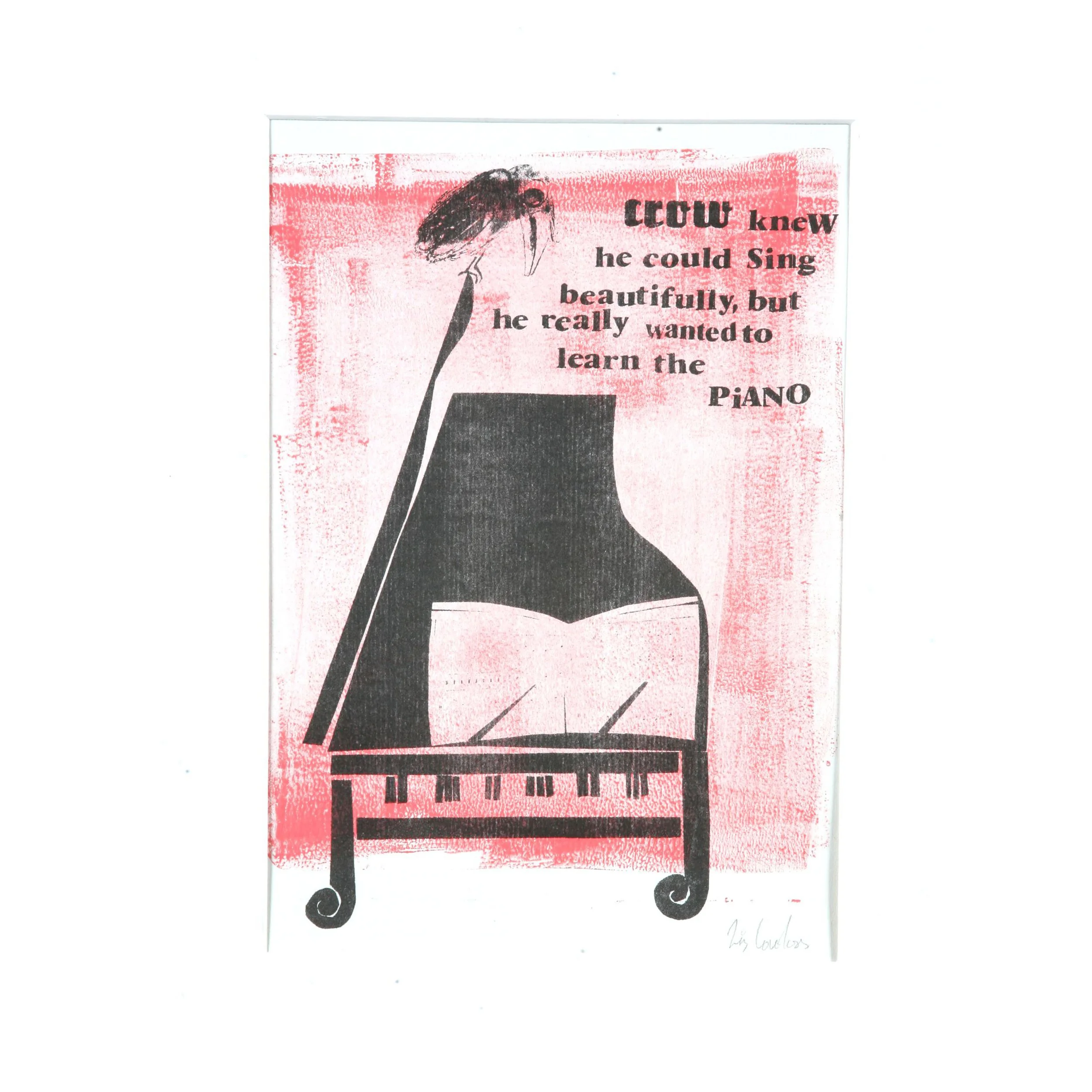 Piano Crow (pink)