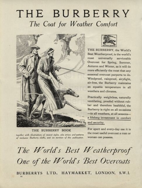 1934 The Burberry Coat - Weatherproof - by Burberrys of Haymarket, London