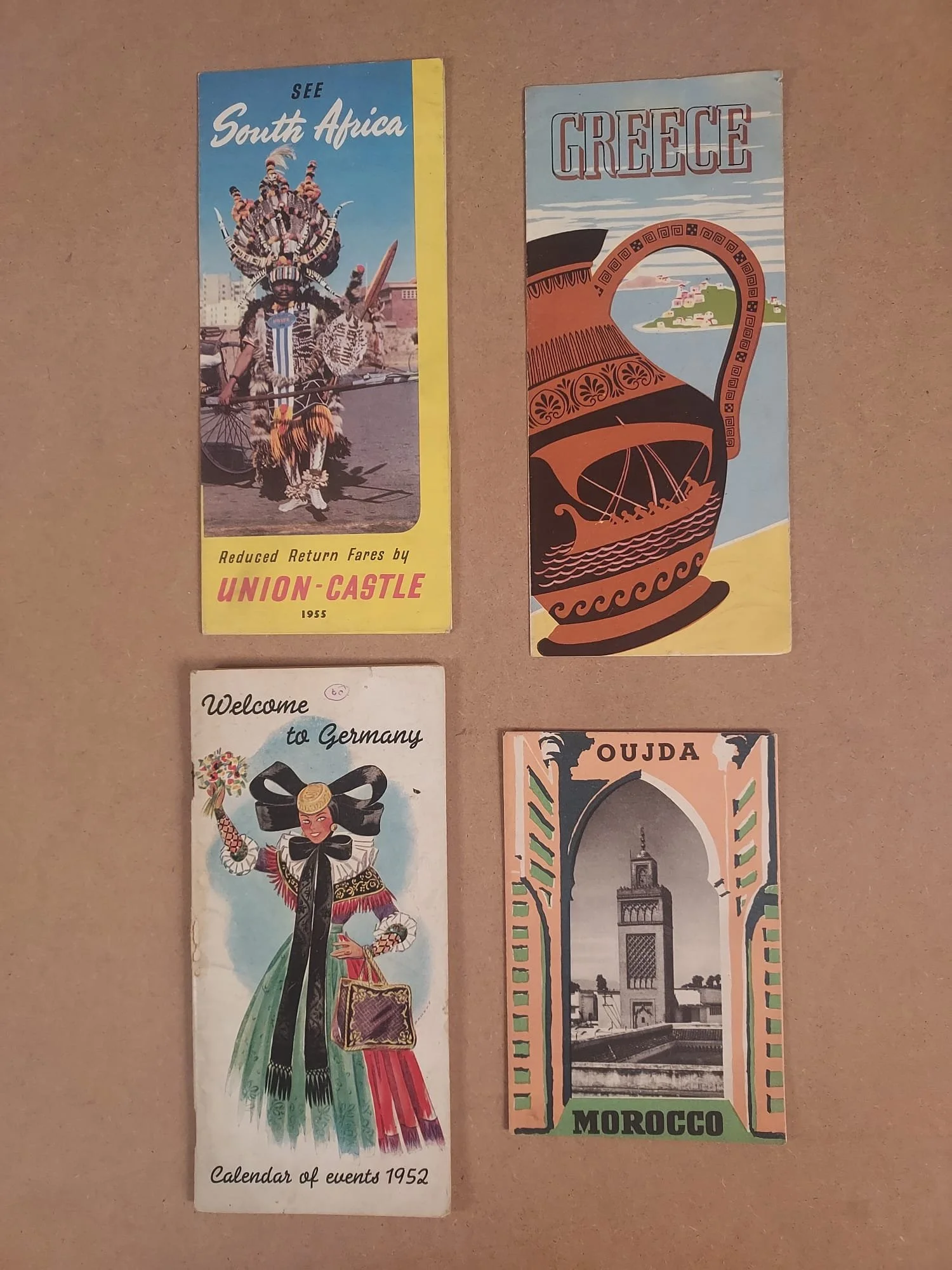 Travel brochures from the 1950s