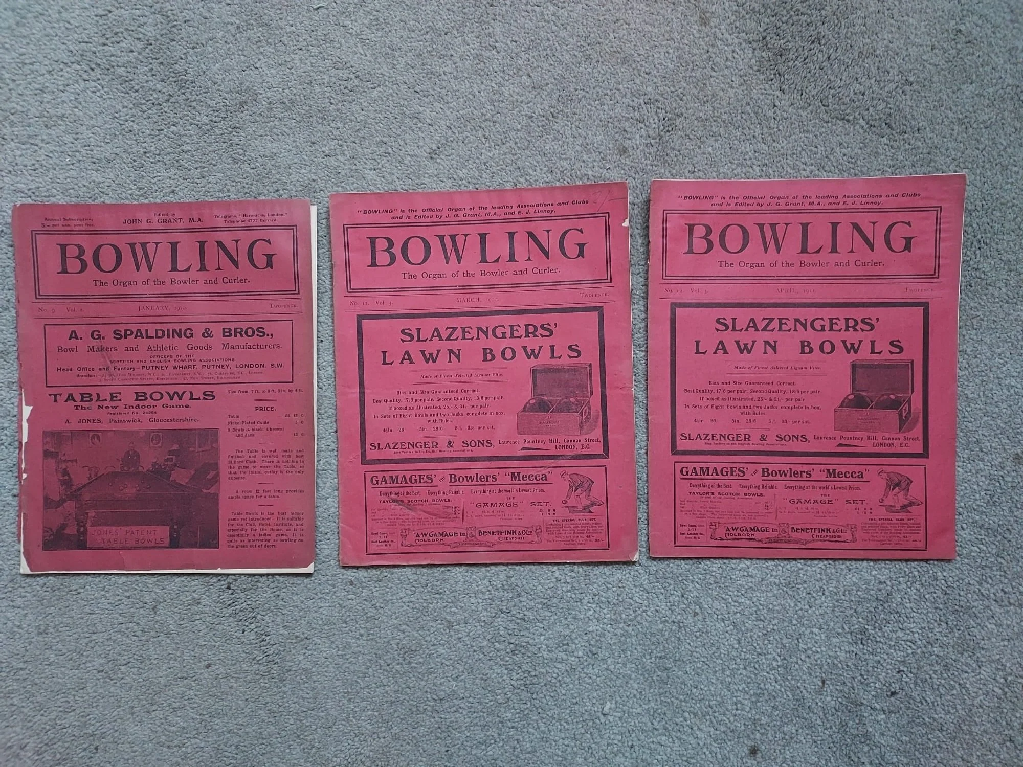 Bowling magazine, 1910-11