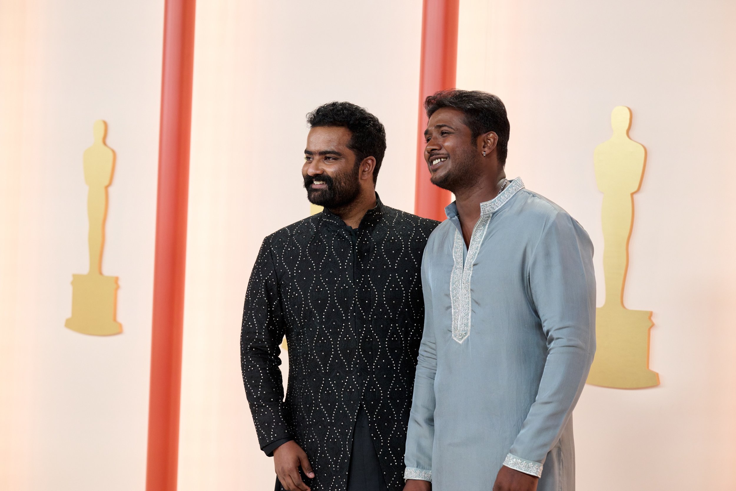 Kaala Bhairava and Rahul Sipligunj arrive on the red carpet of The 95th Oscars