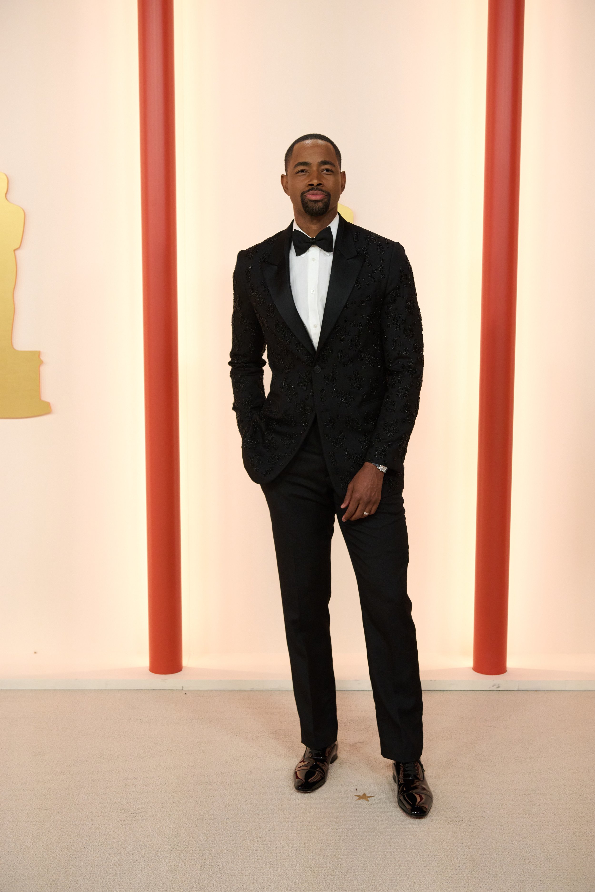 Jay Ellis arrives on the red carpet of The 95th Oscars