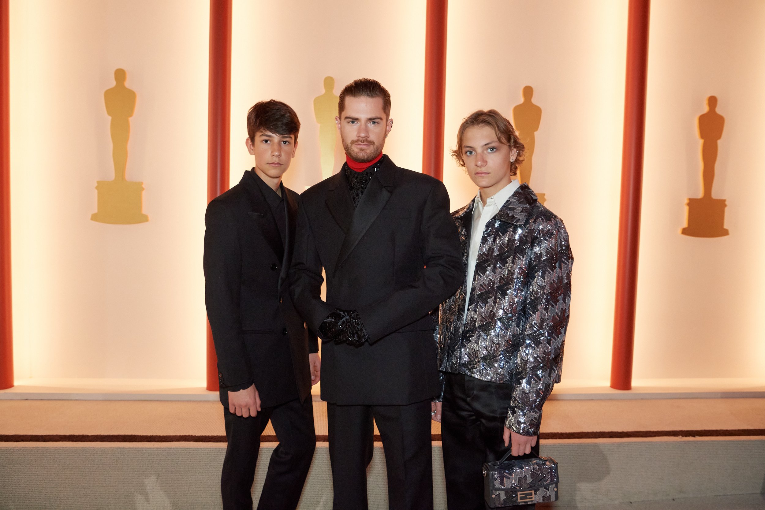 Lukas Dhont and Eden Dambrine arrive on the red carpet of The 95th Oscars