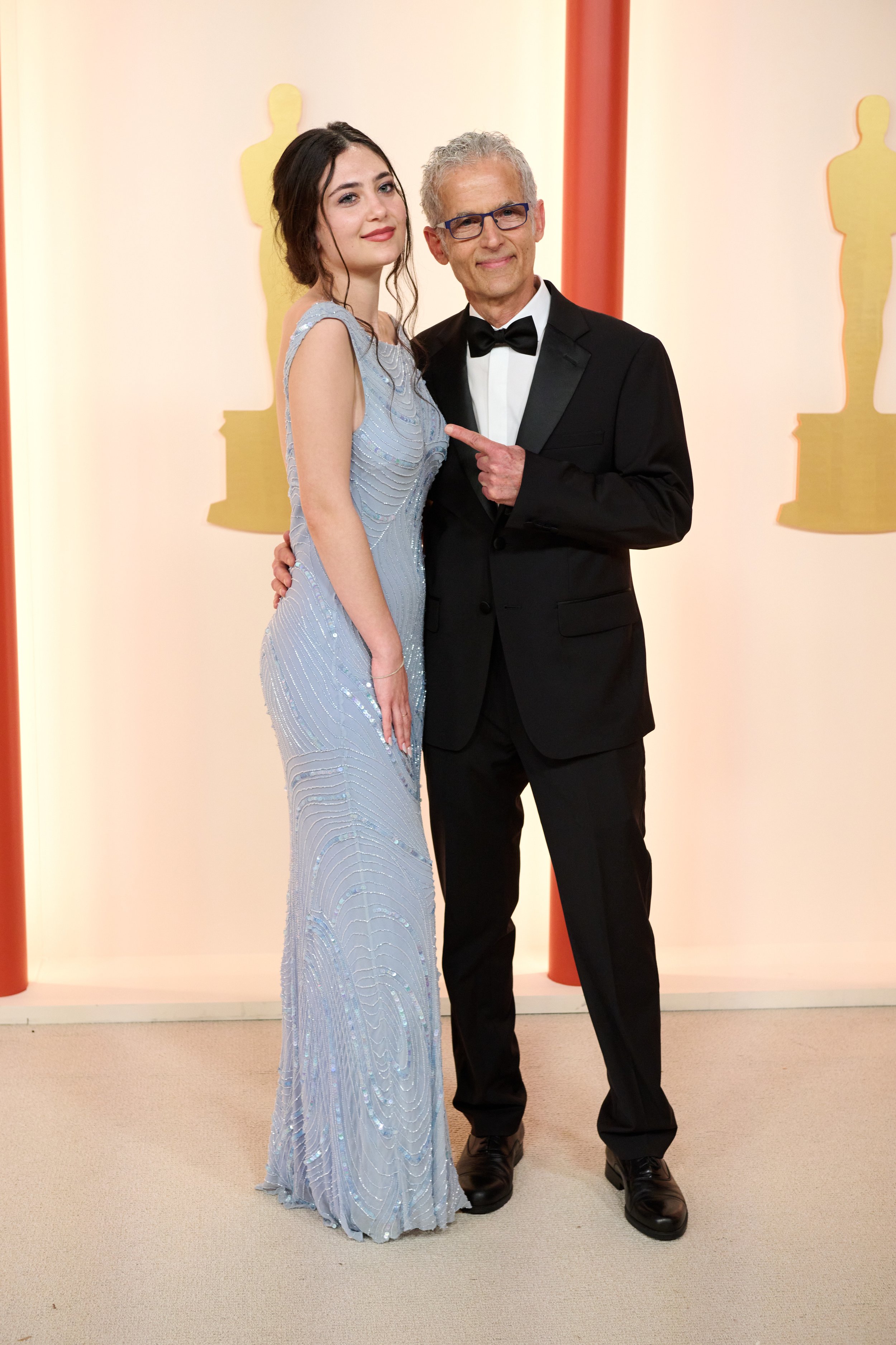 Ella Rosenblatt and Oscar® nominee Jay Rosenblatt arrive on the red carpet of The 95th Oscars