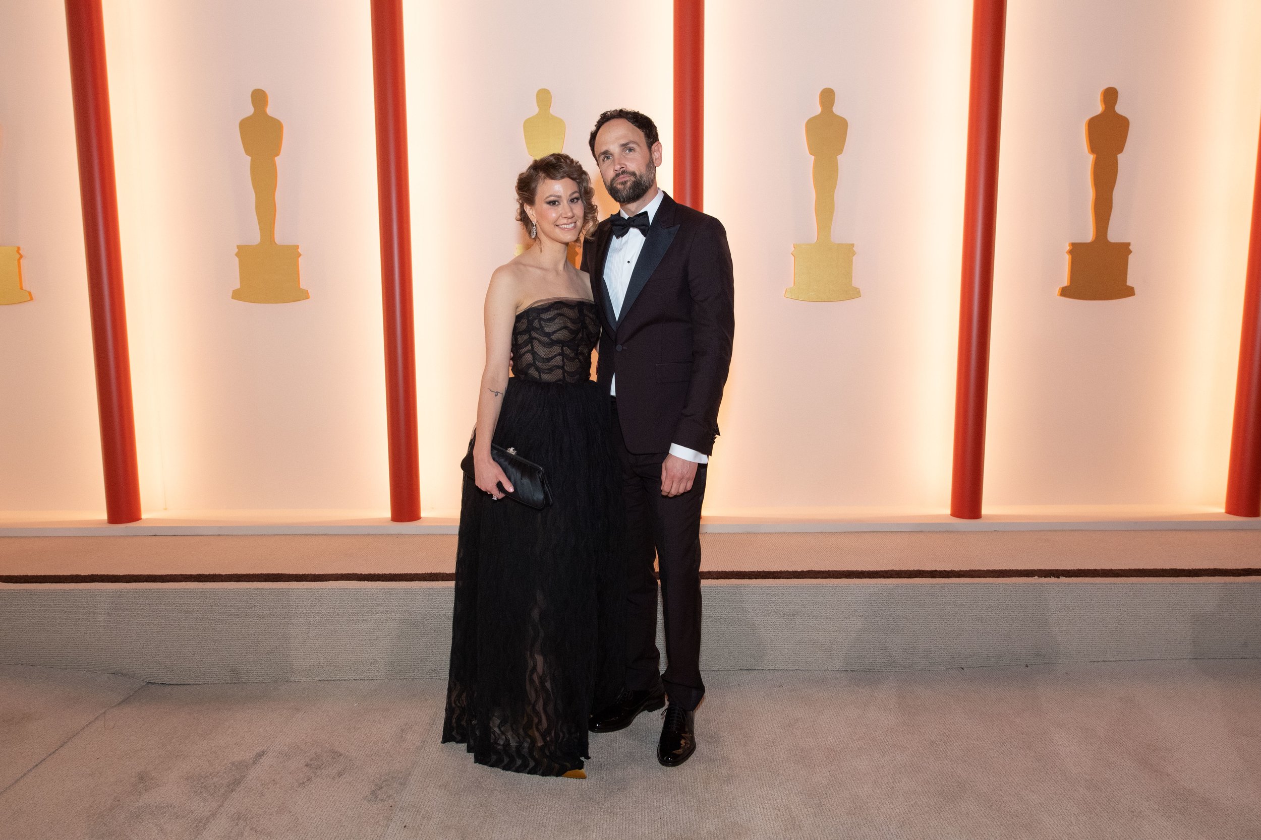 Oscar® nominees Sara Dosa and Shane Boris arrive on the red carpet of The 95th Oscars