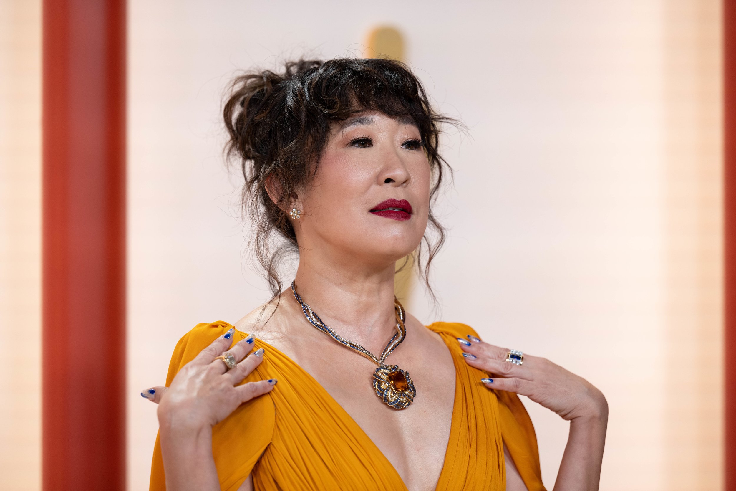 Sandra Oh arrives on the red carpet of The 95th Oscars® at the Dolby