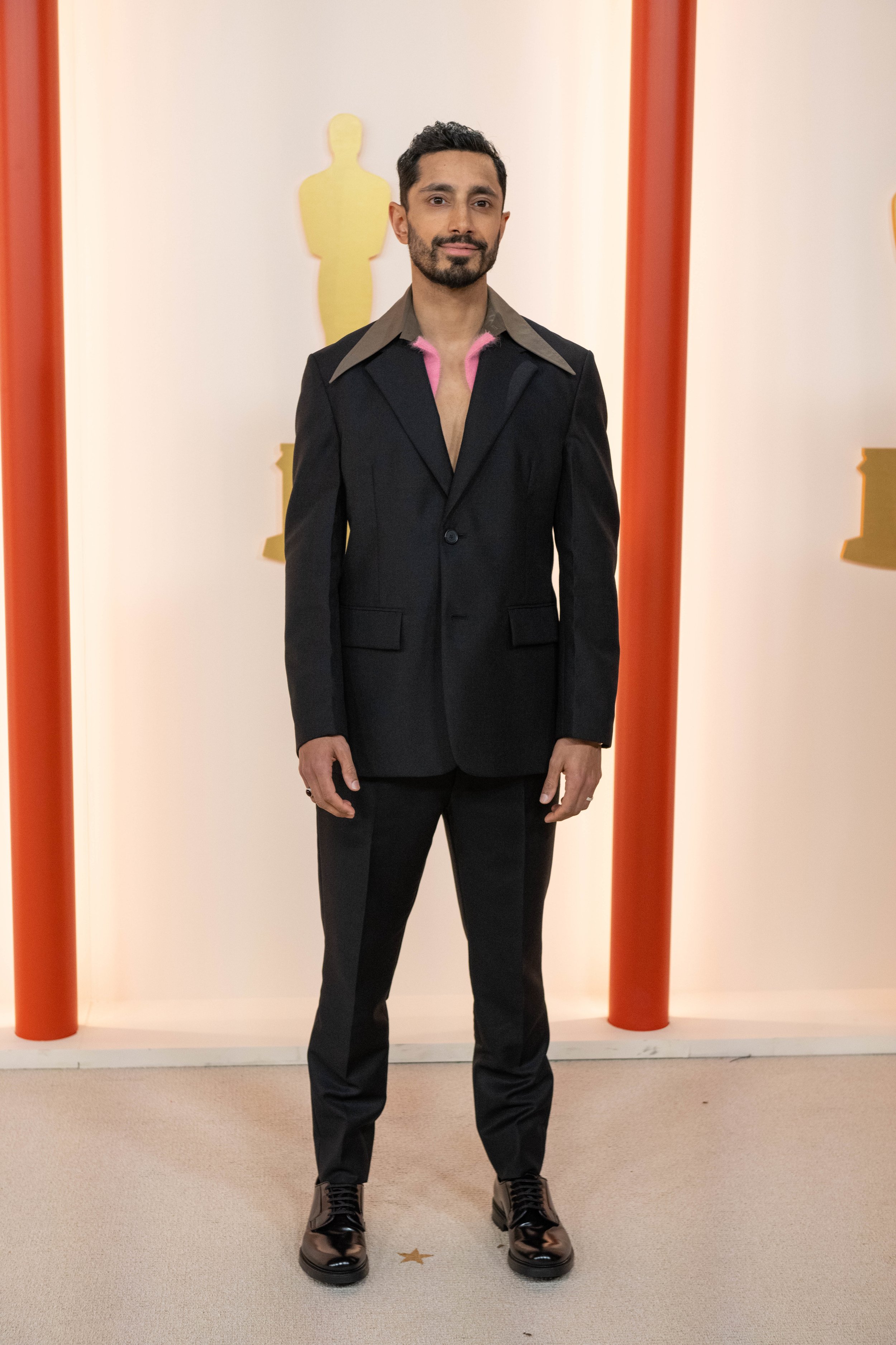 Riz Ahmed arrives on the red carpet of the 95th Oscars
