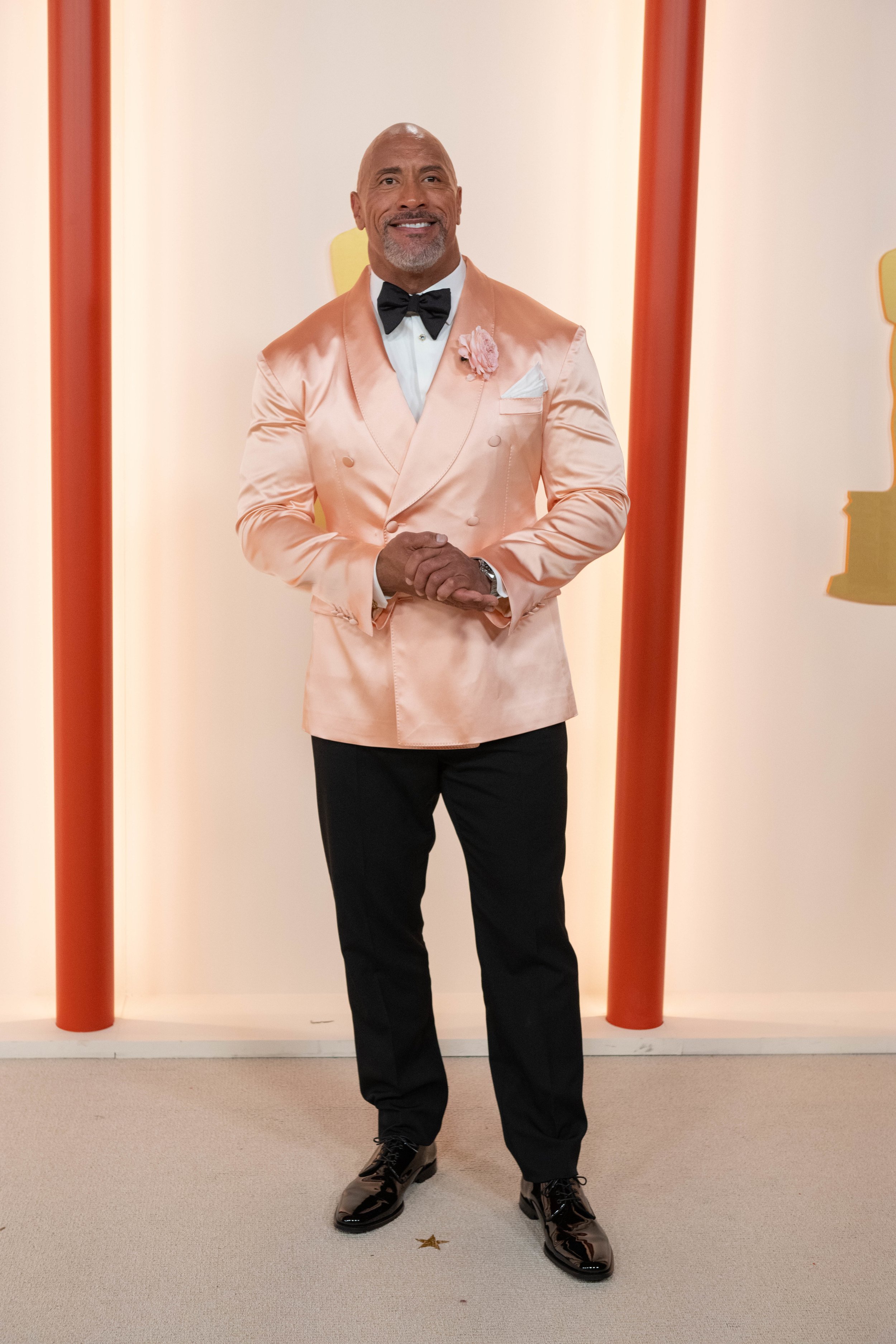 Dwayne Johnson arrives on the red carpet of the 95th Oscars® at the Dolby