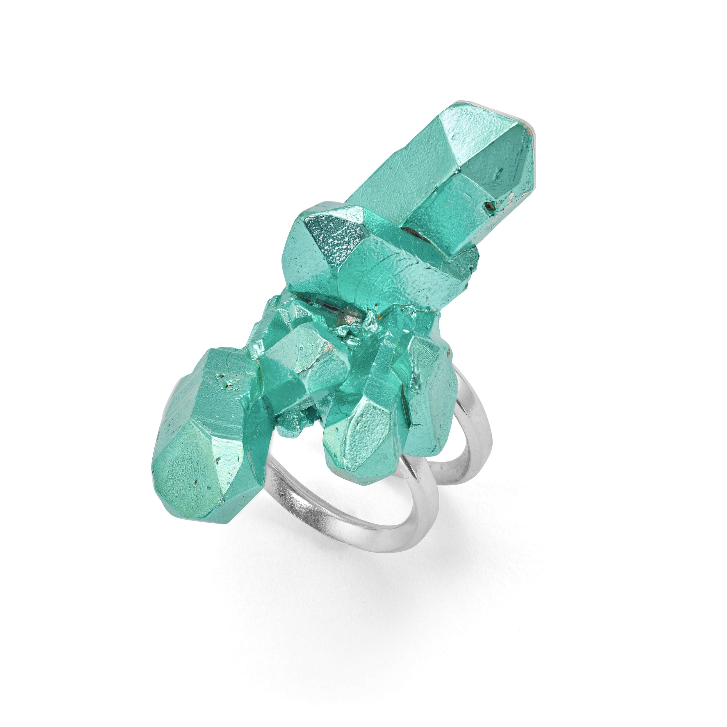 HotRocks Large double cluster crystal ring in recycled silver_Aqua nano-ceramic copy.jpg