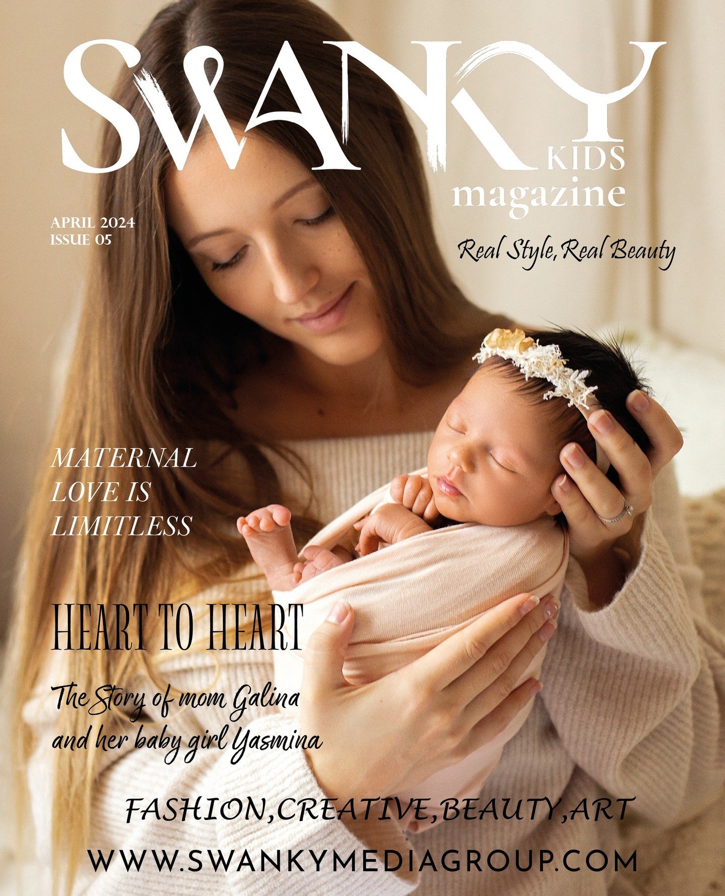 OUR APRIL ISSUES HAVE ARRIVED! 🤍⁠
⁠
Swanky Kids Magazine - April 2024: The Mother and Baby Edition Issue 5⁠
⁠
⁠Use &amp; Follow #swankykidsmag to spotlight!⁠
⁠
FRONT COVER: ⁠
⁠
'Heart to Heart: The Story of mom Galina and her baby girl Yasmina'⁠
⁠
P