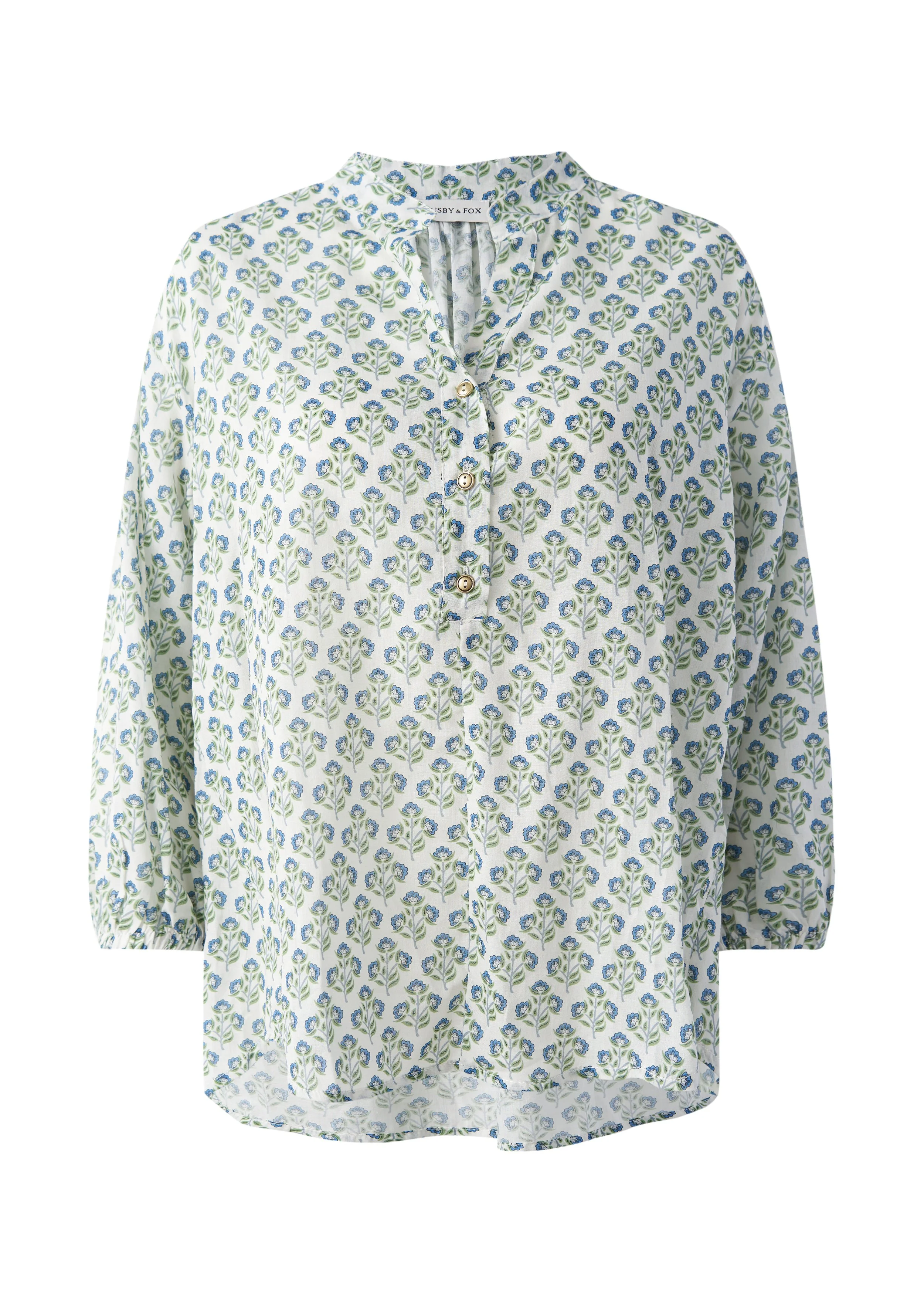 Elsie Flower Print Top Off White