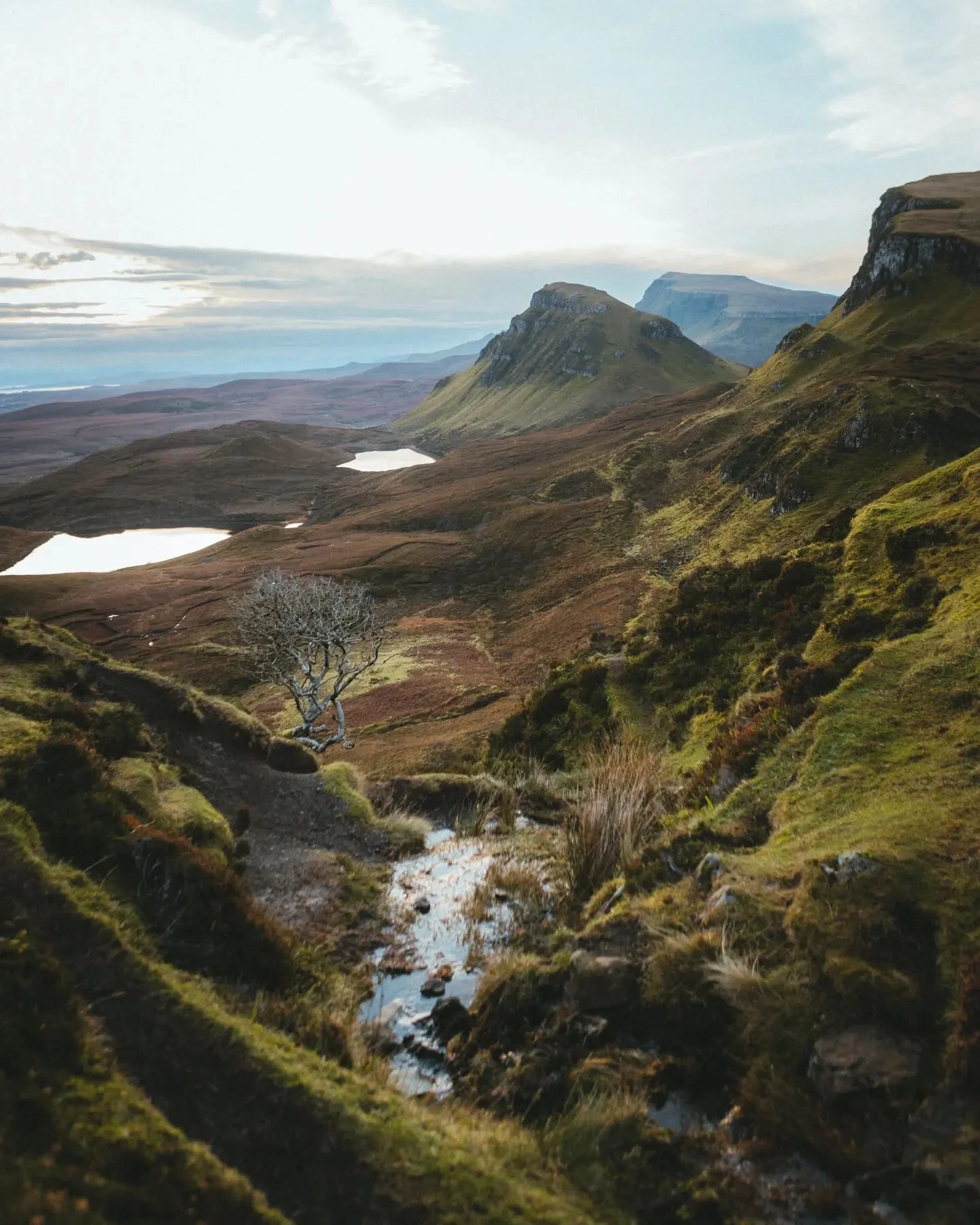 Early mornings on the Isle of Skye 
.
Was nice to have a venture around Quiraing in the early morning. Although we didn't get that golden light, it was still a really nice sight! I absolutely love this spot and would like to fully explore it one day 
