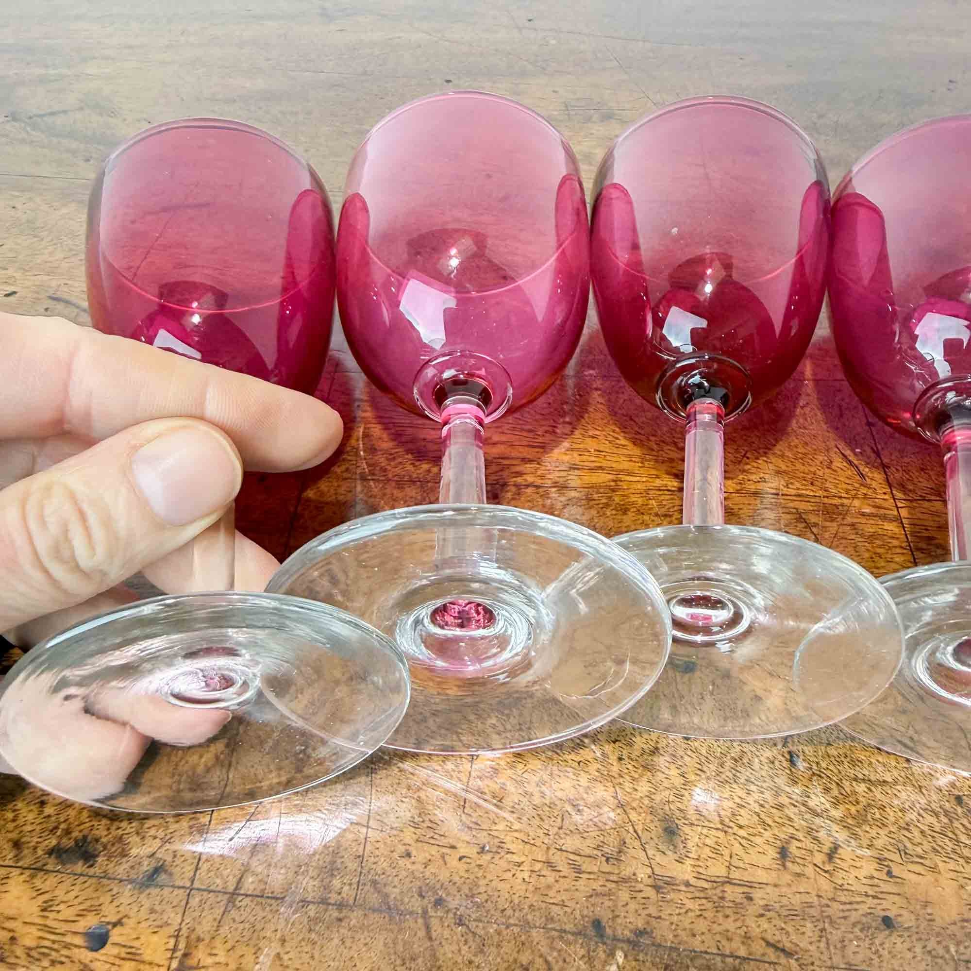 five victorian cranberry glass sherry glasses.jpg