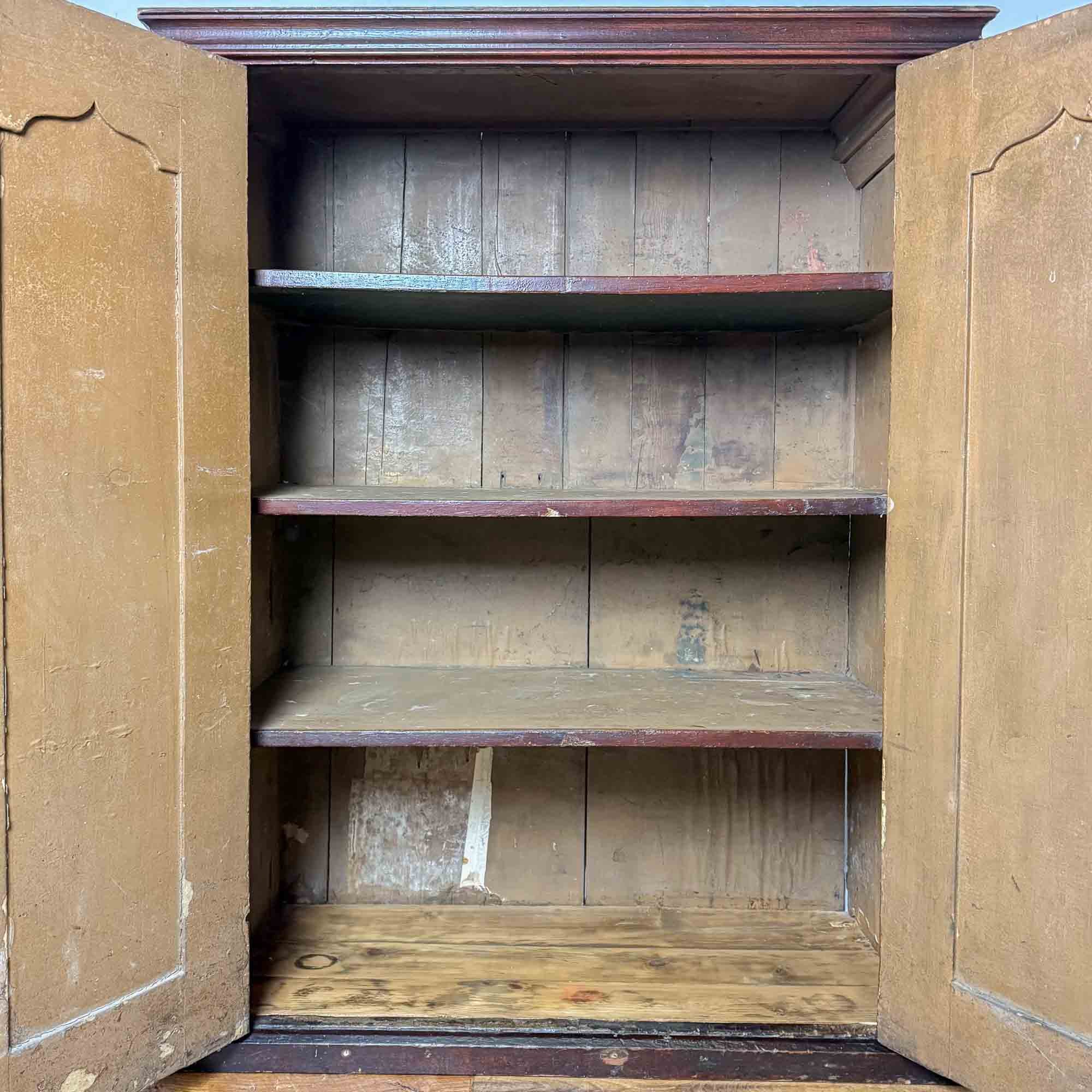 antique pine painted mid height cupboard-5.jpg