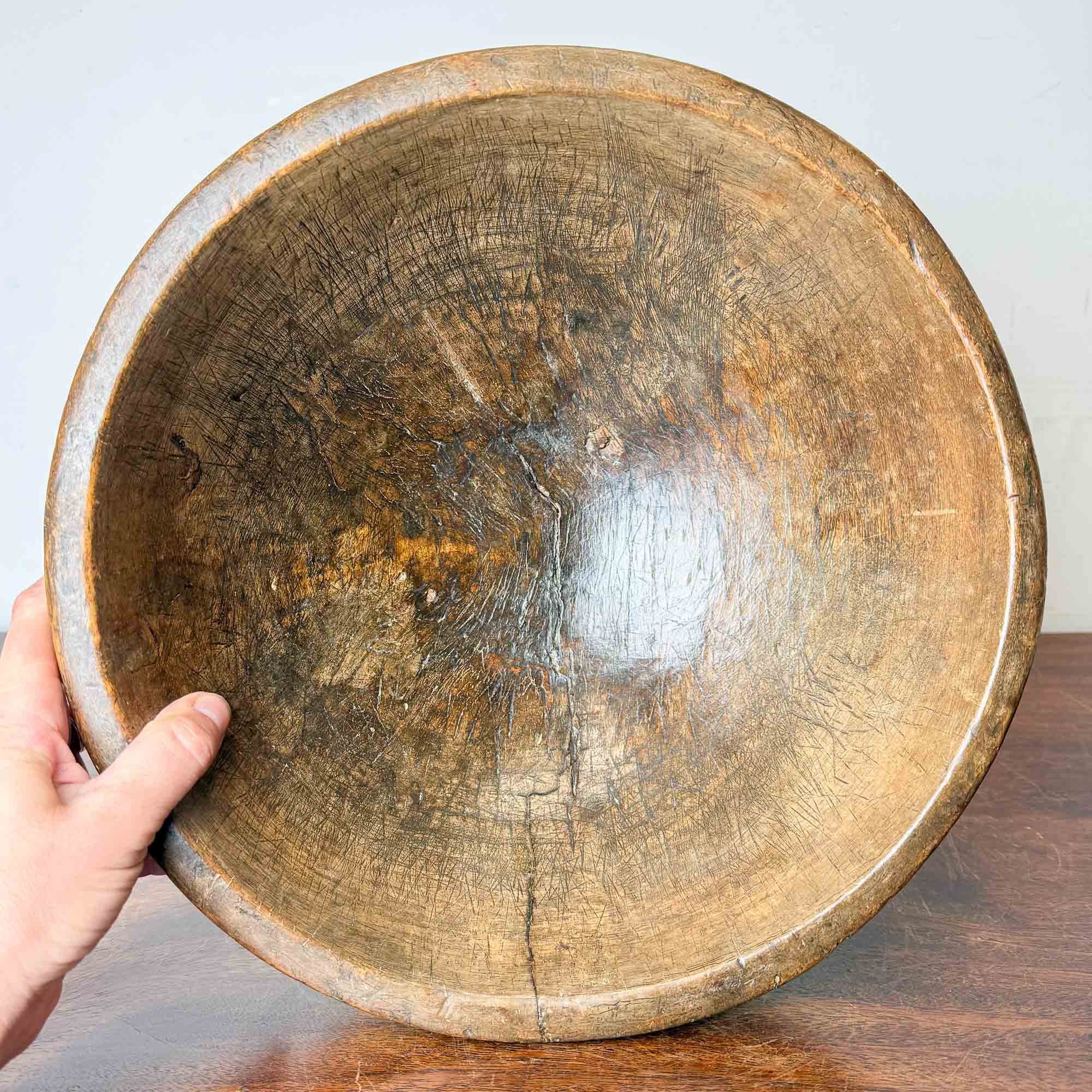 19th century Turned Sycamore Dairy Bowl