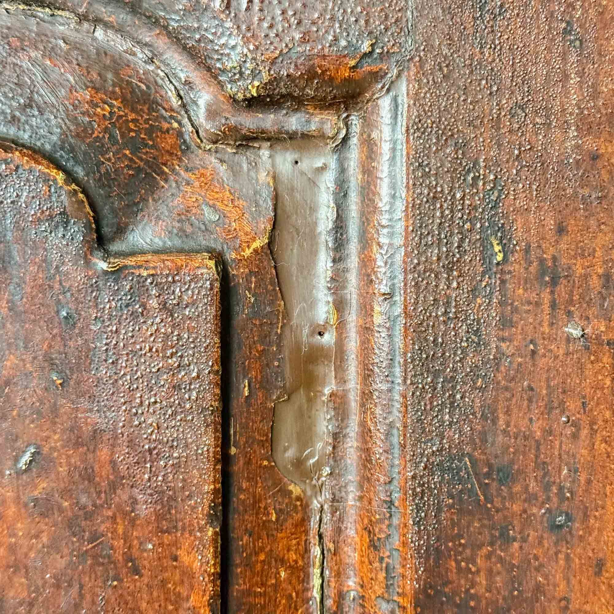 antique pine painted mid height cupboard-10.jpg