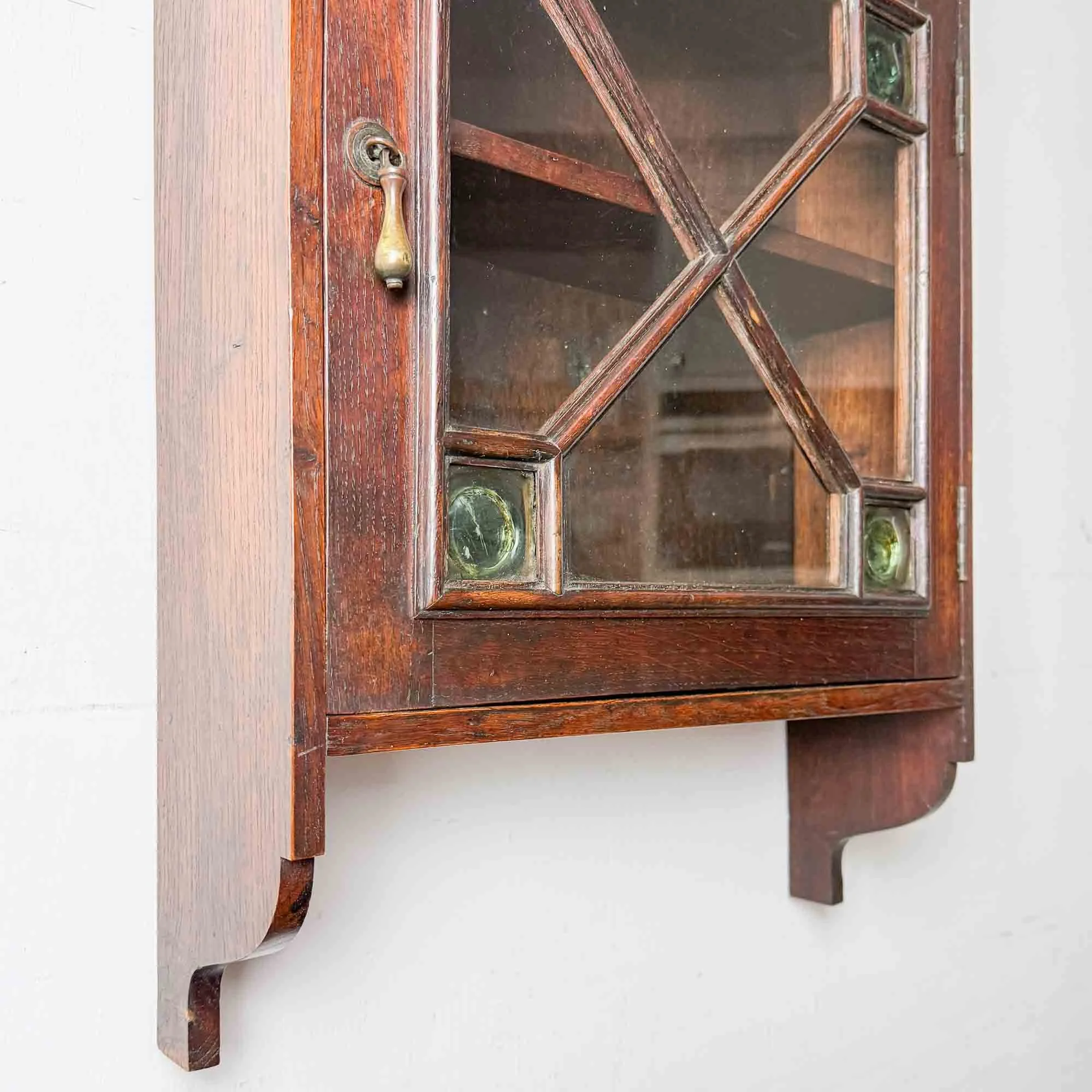 antique oak arts and crafts wall cabinet.jpg