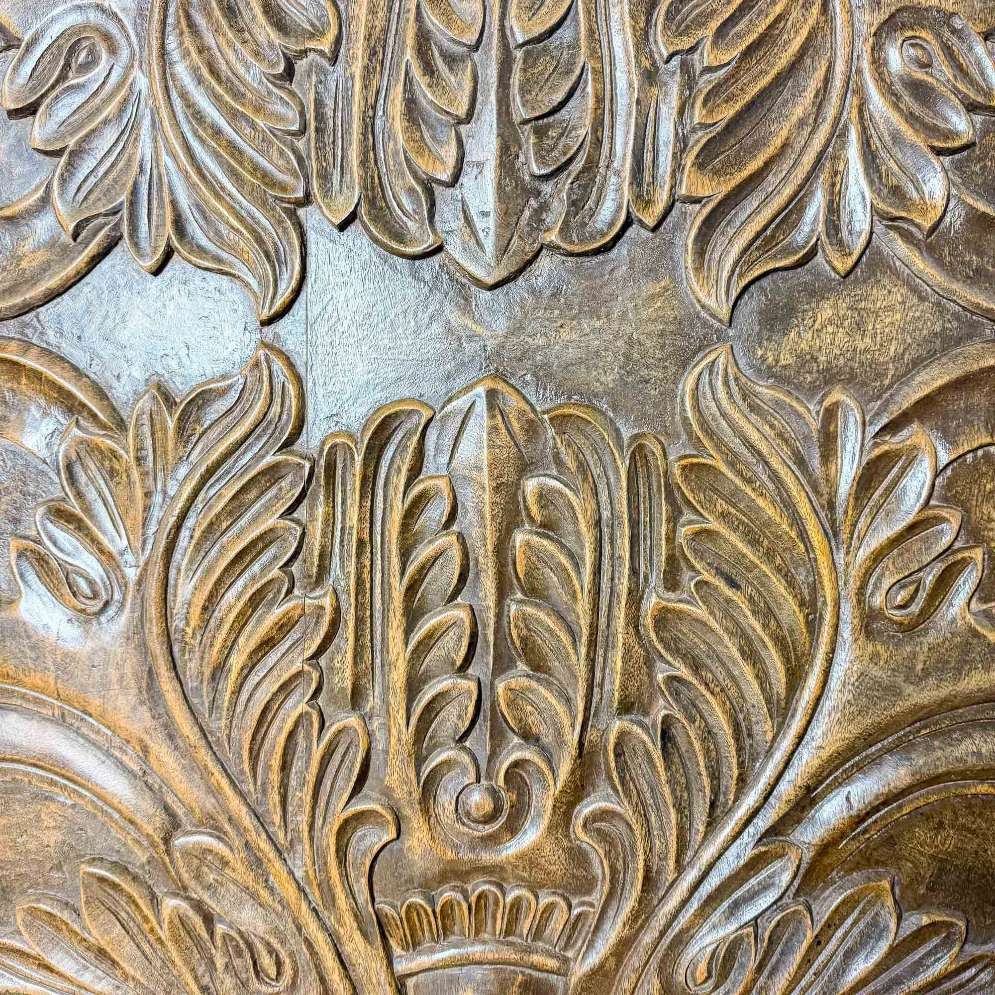 antique decorative carved walnut panel