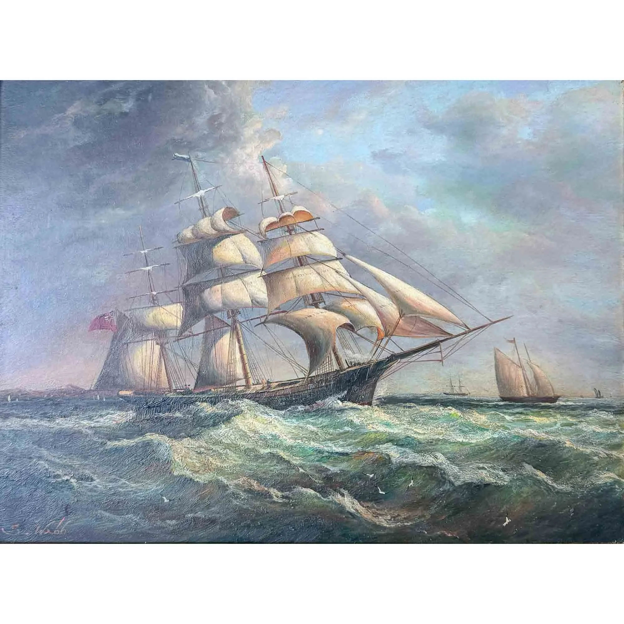 s webb antique nautical painting