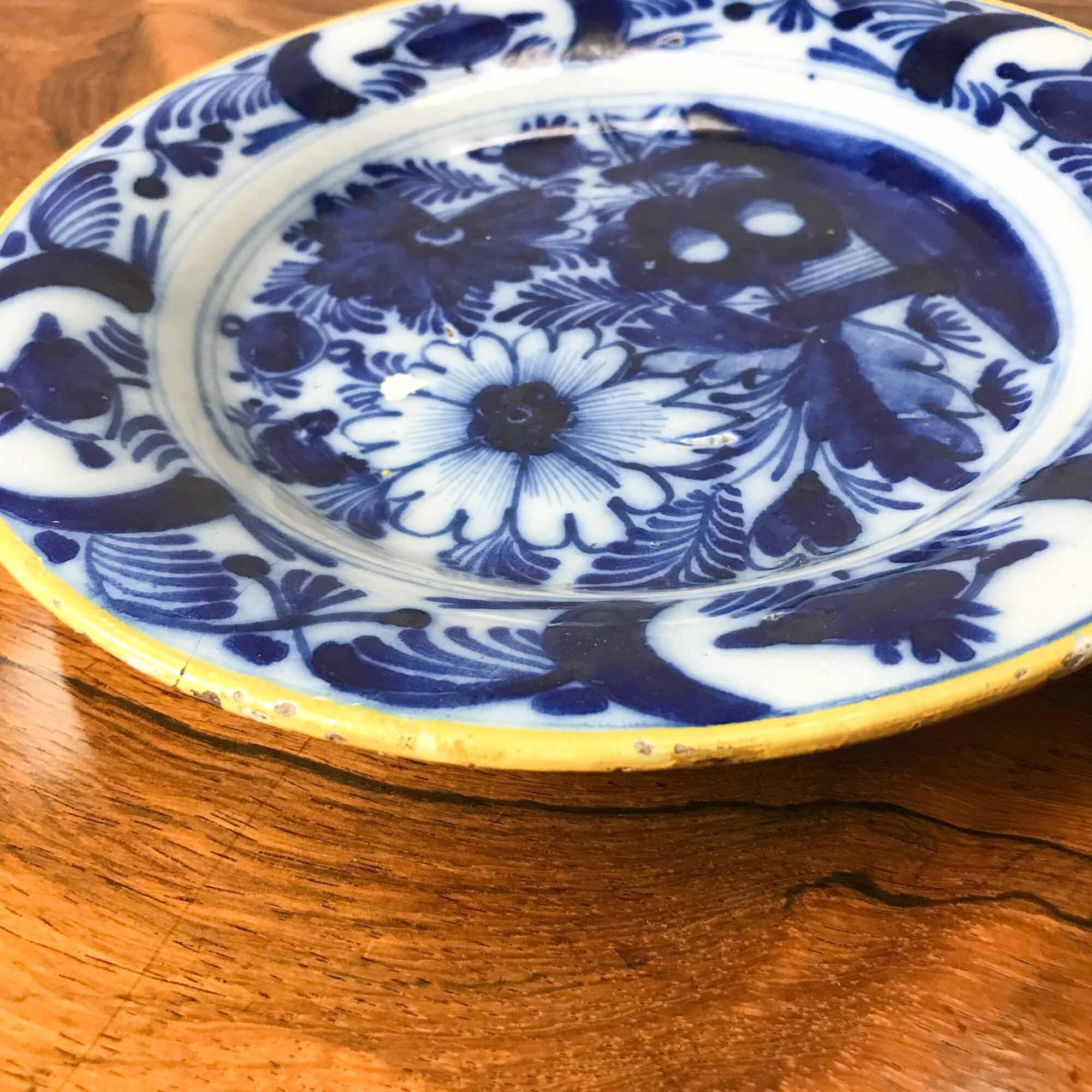 blue and white Dutch Delft Plate
