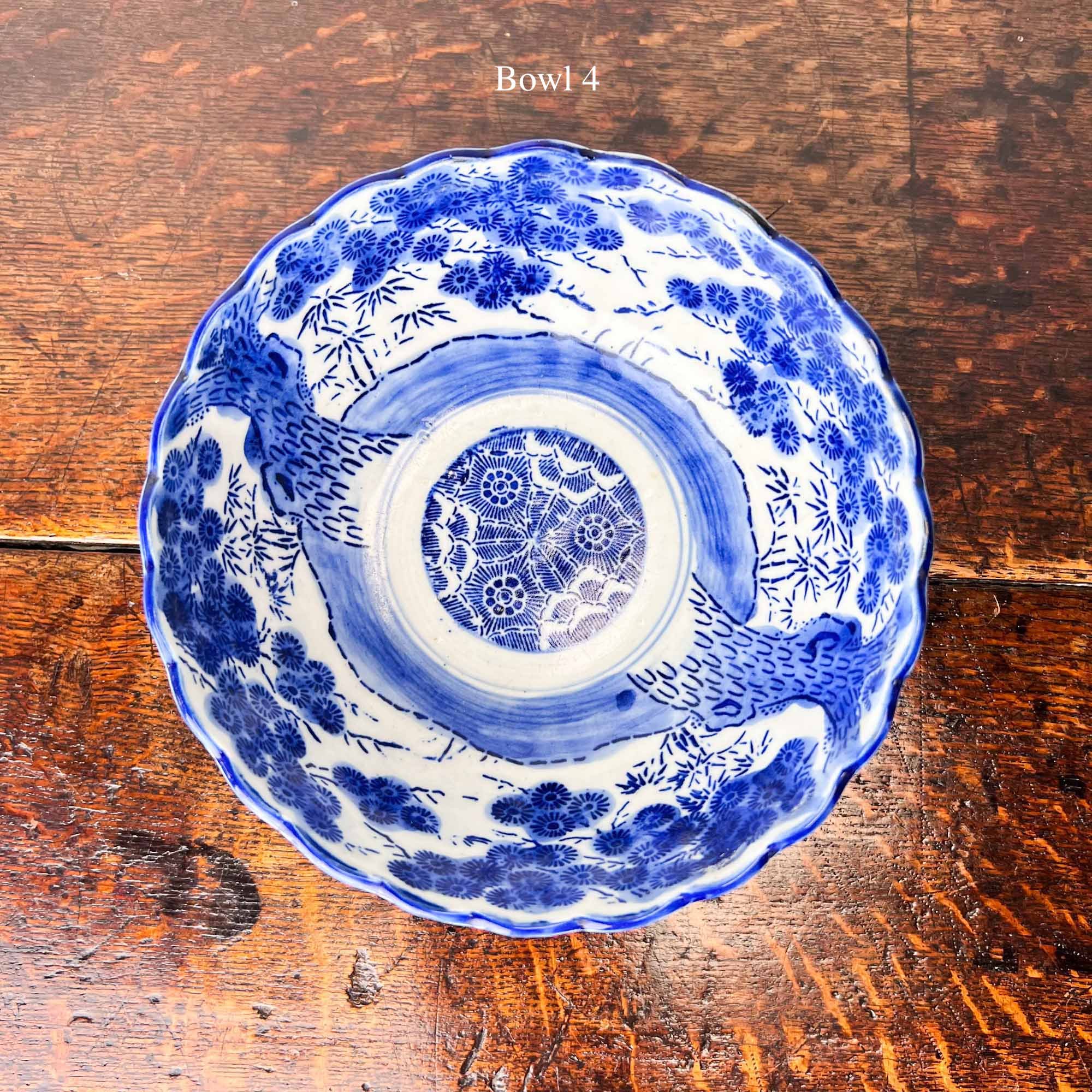Antique Japanese Blue and White Bowl