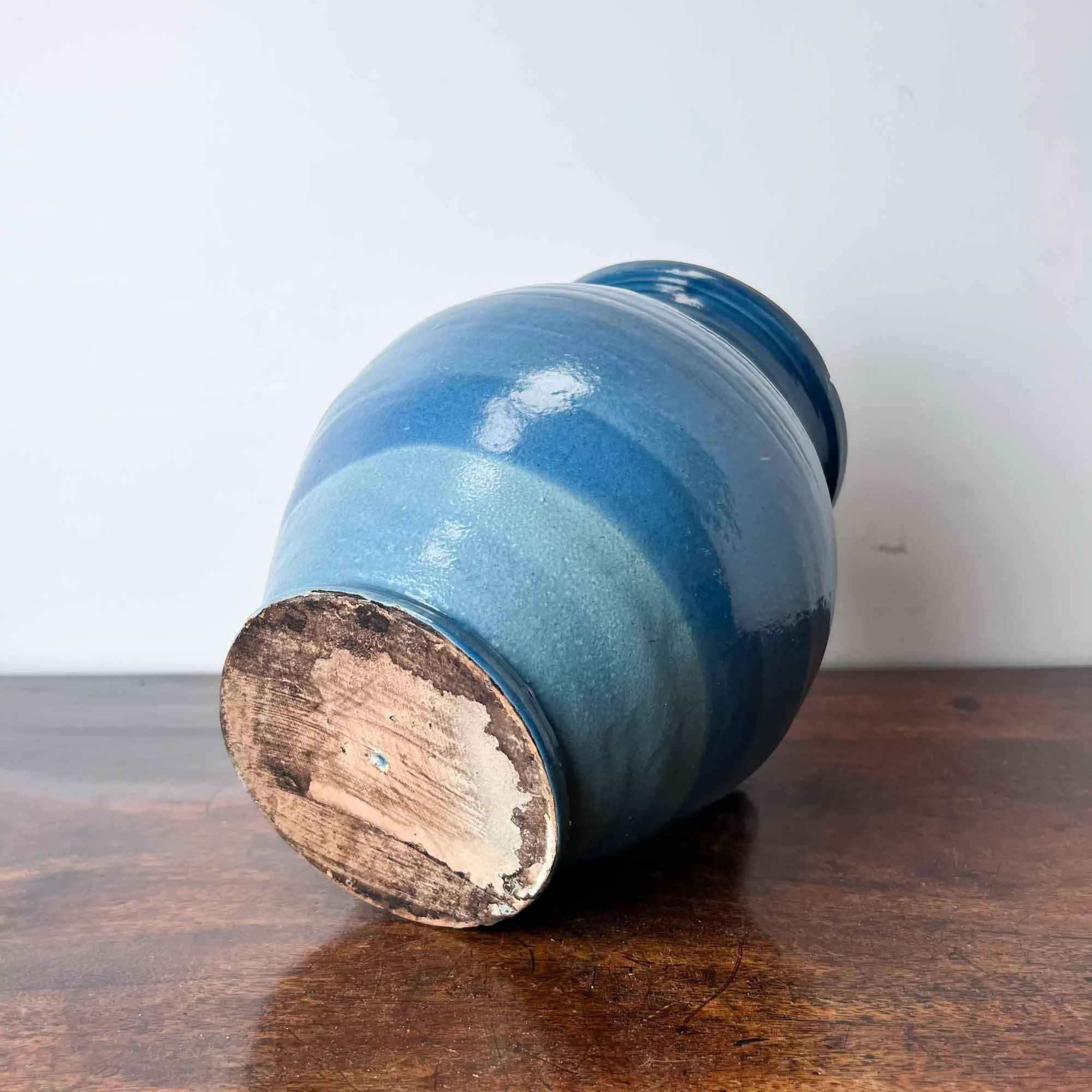 Blue glazed terracotta pitcher or vase — Antique and Unique