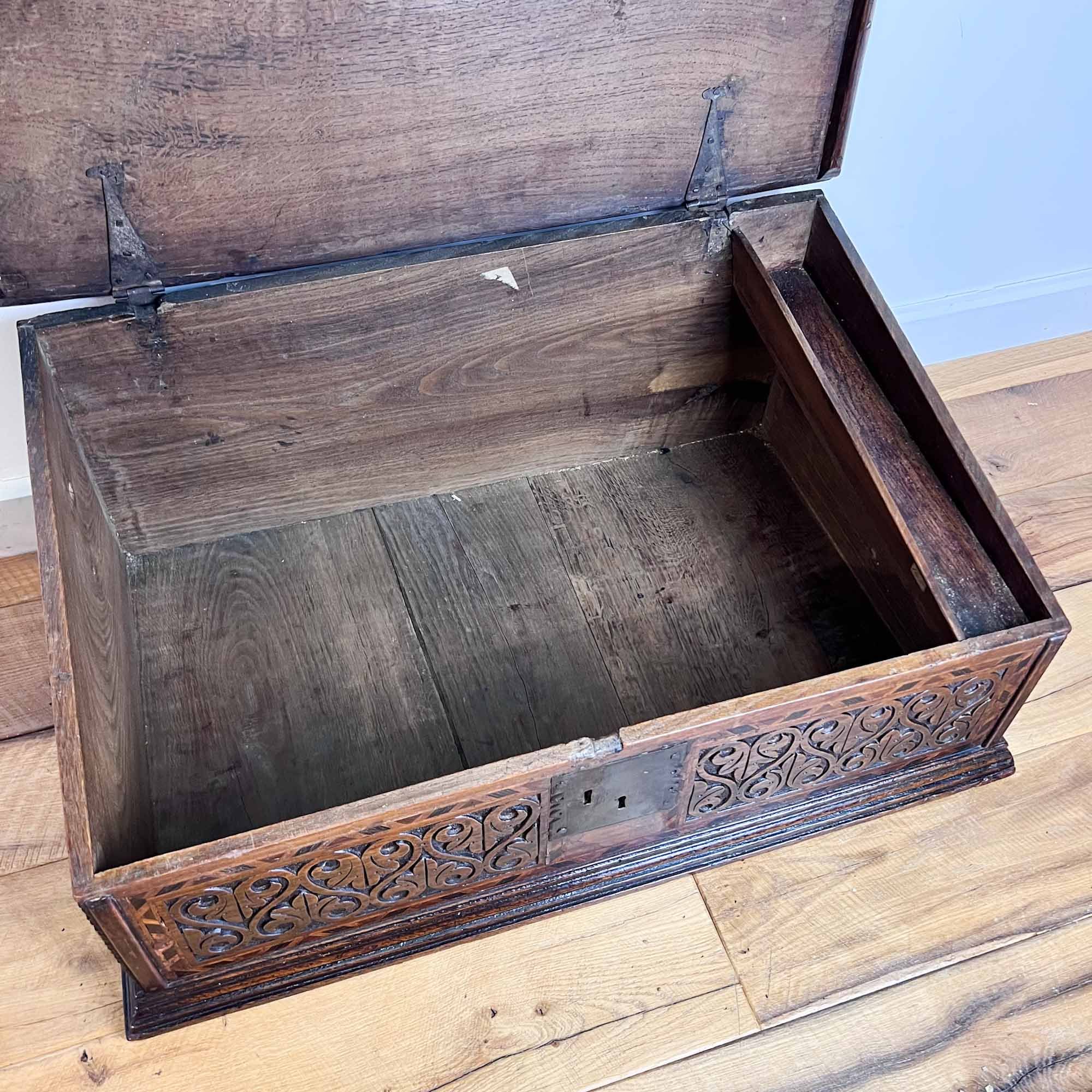 large antique oak bible box
