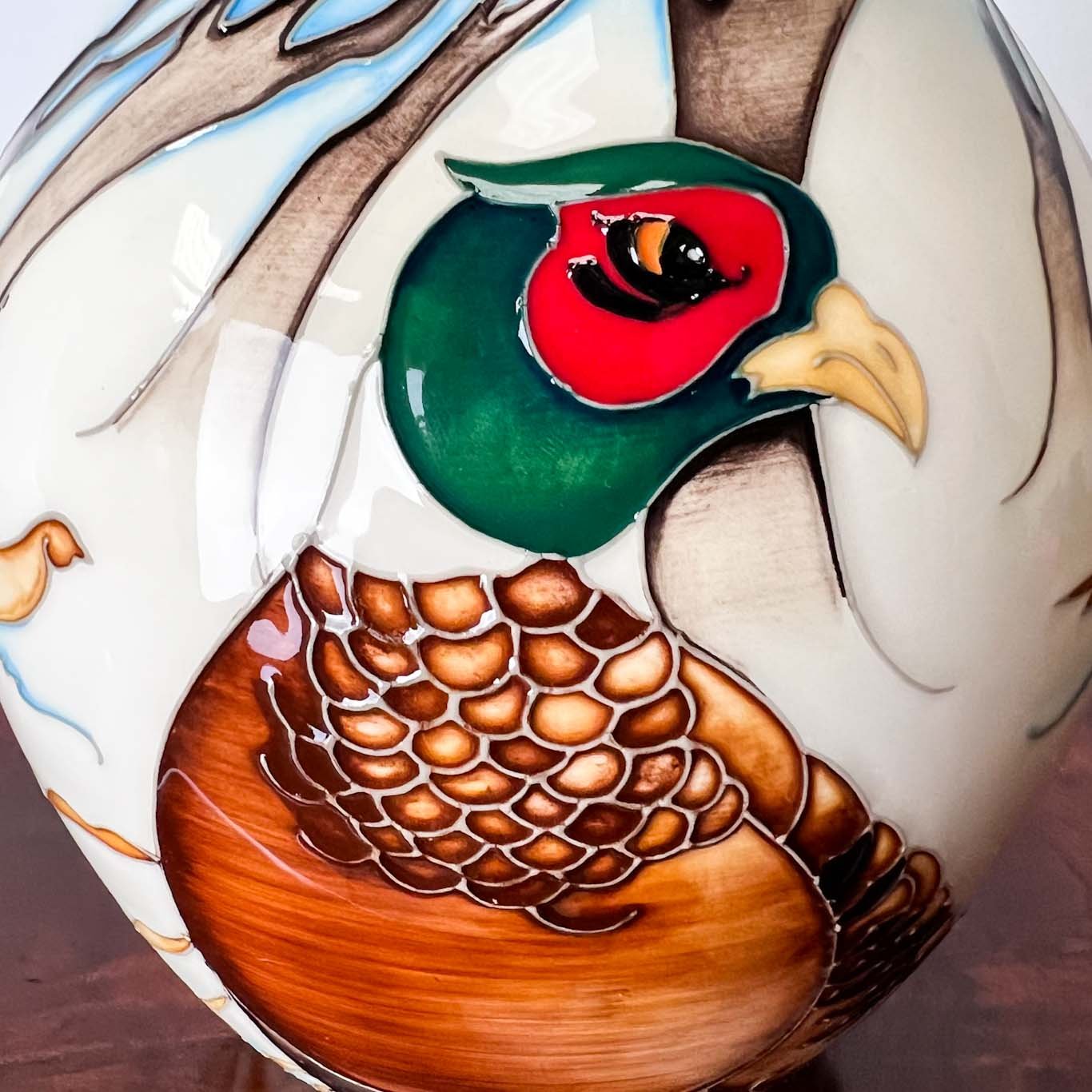 Moorcroft Pheasants of Snow Hollow Vase