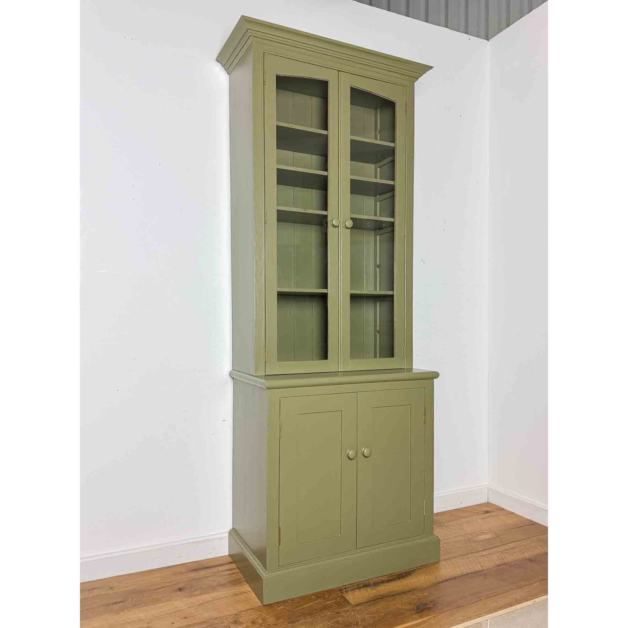 olive green painted narrow dresser