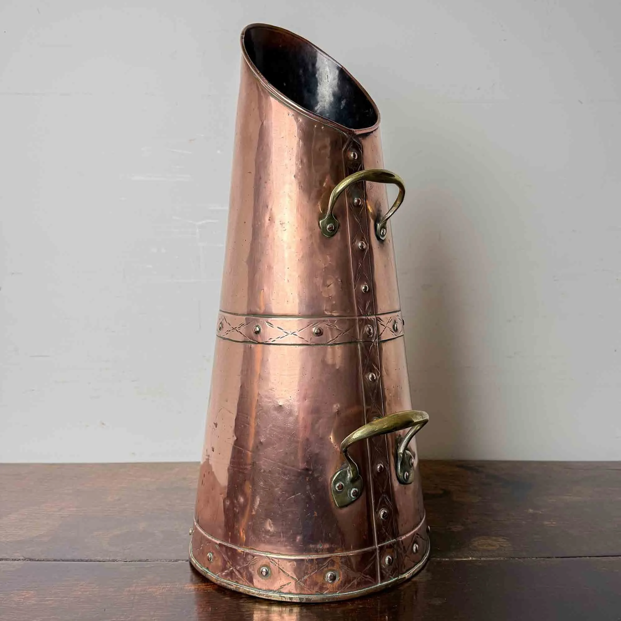 vintage copper coal scuttle