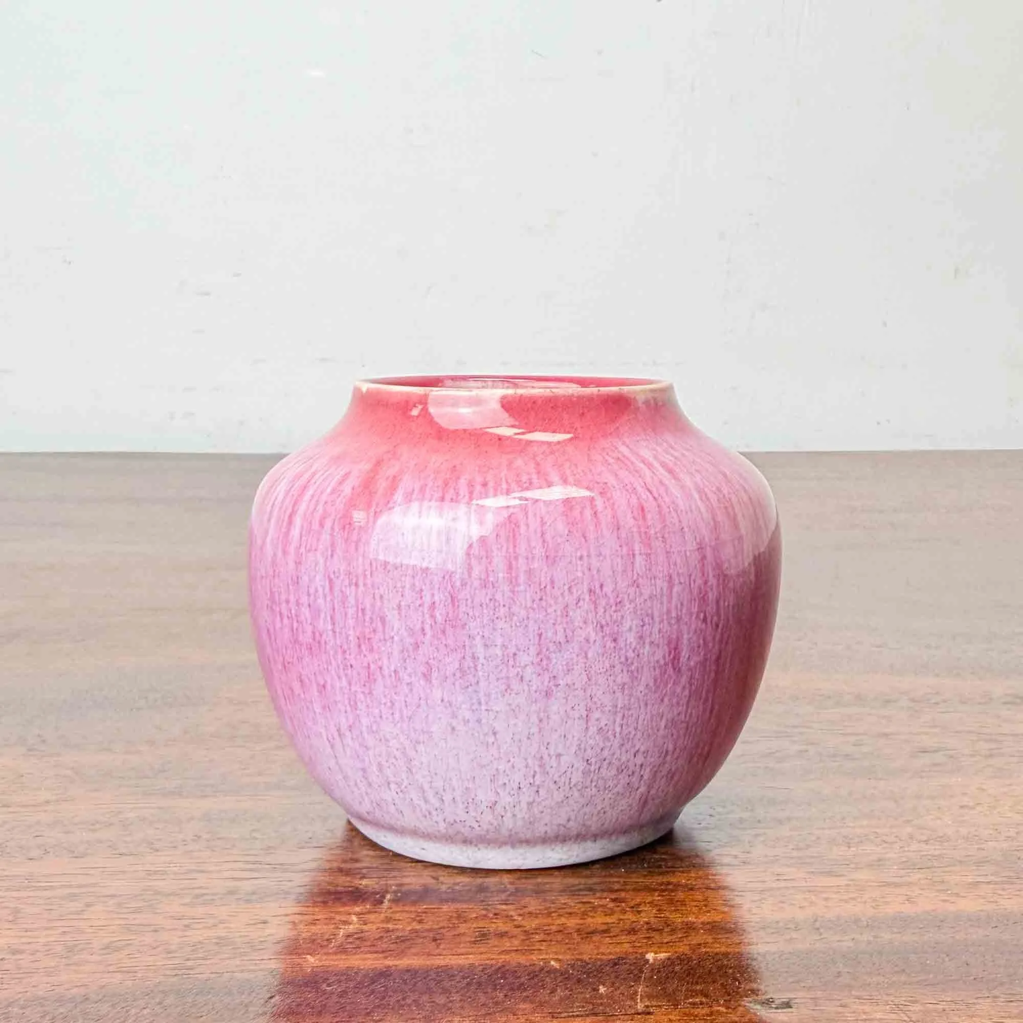 ashby potters guild pink drip glaze vase