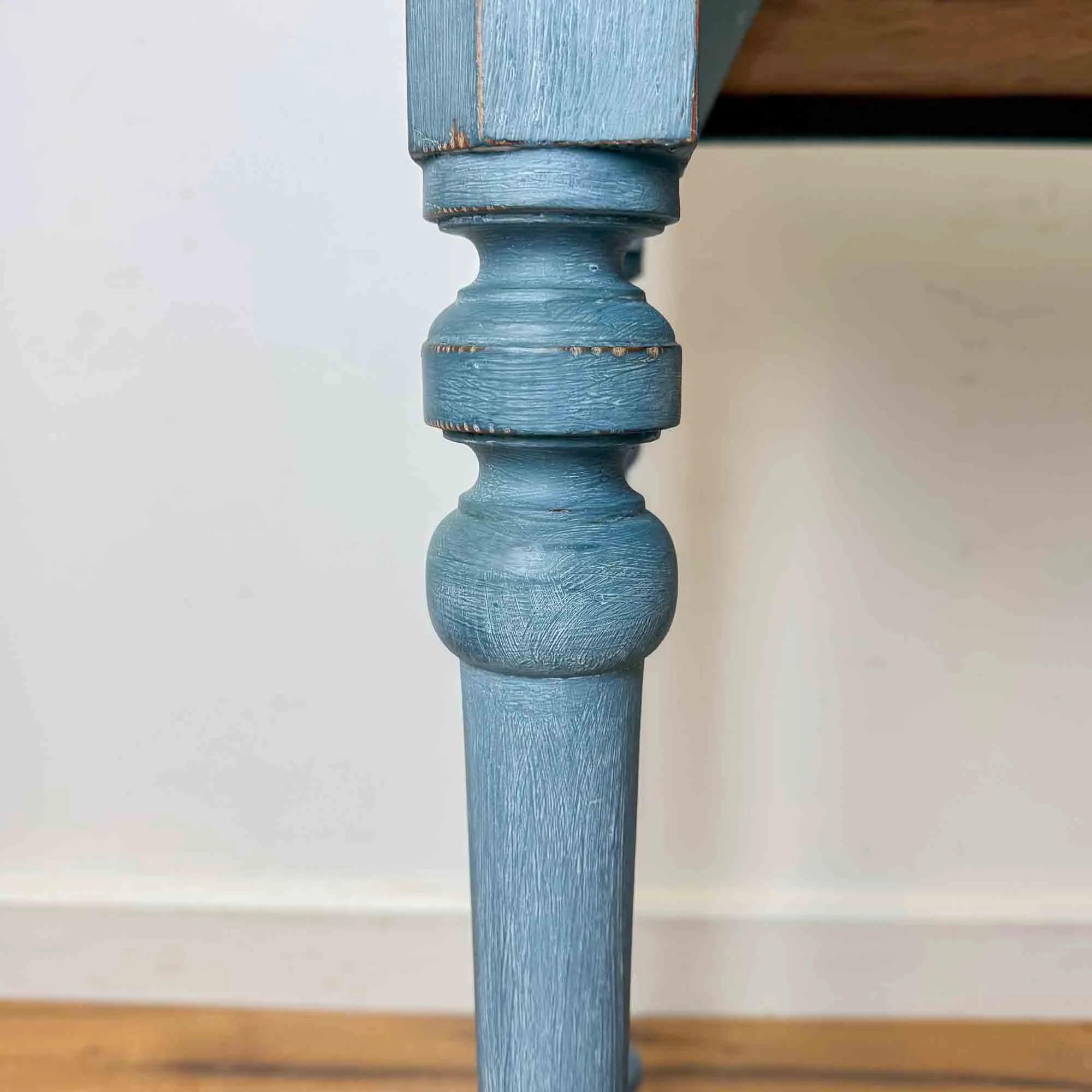 antique pine blue painted table-8.jpg