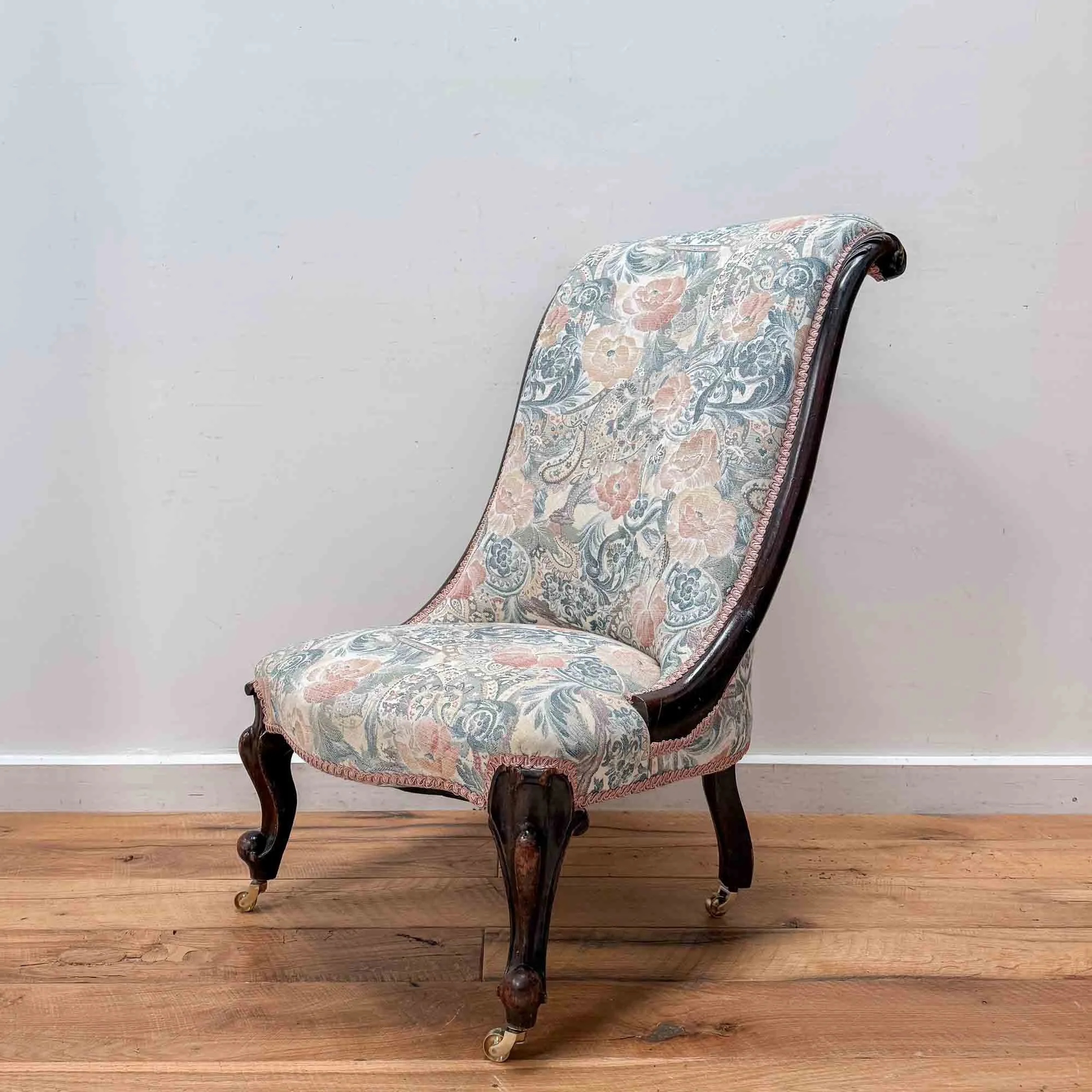 Victorian Scroll Back Slipper Chair