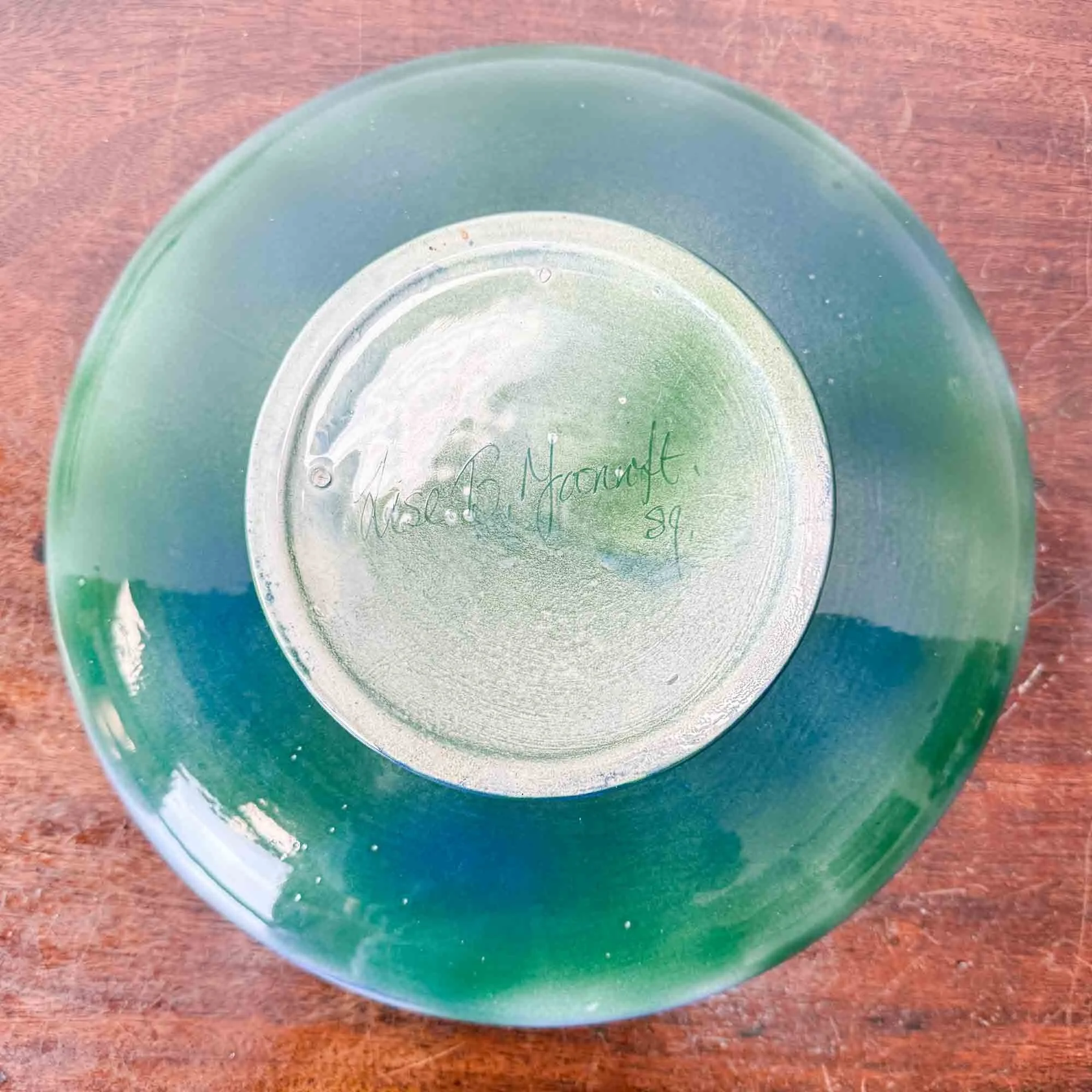 Lise B Moorcroft studio pottery peacock bowl-3.jpg