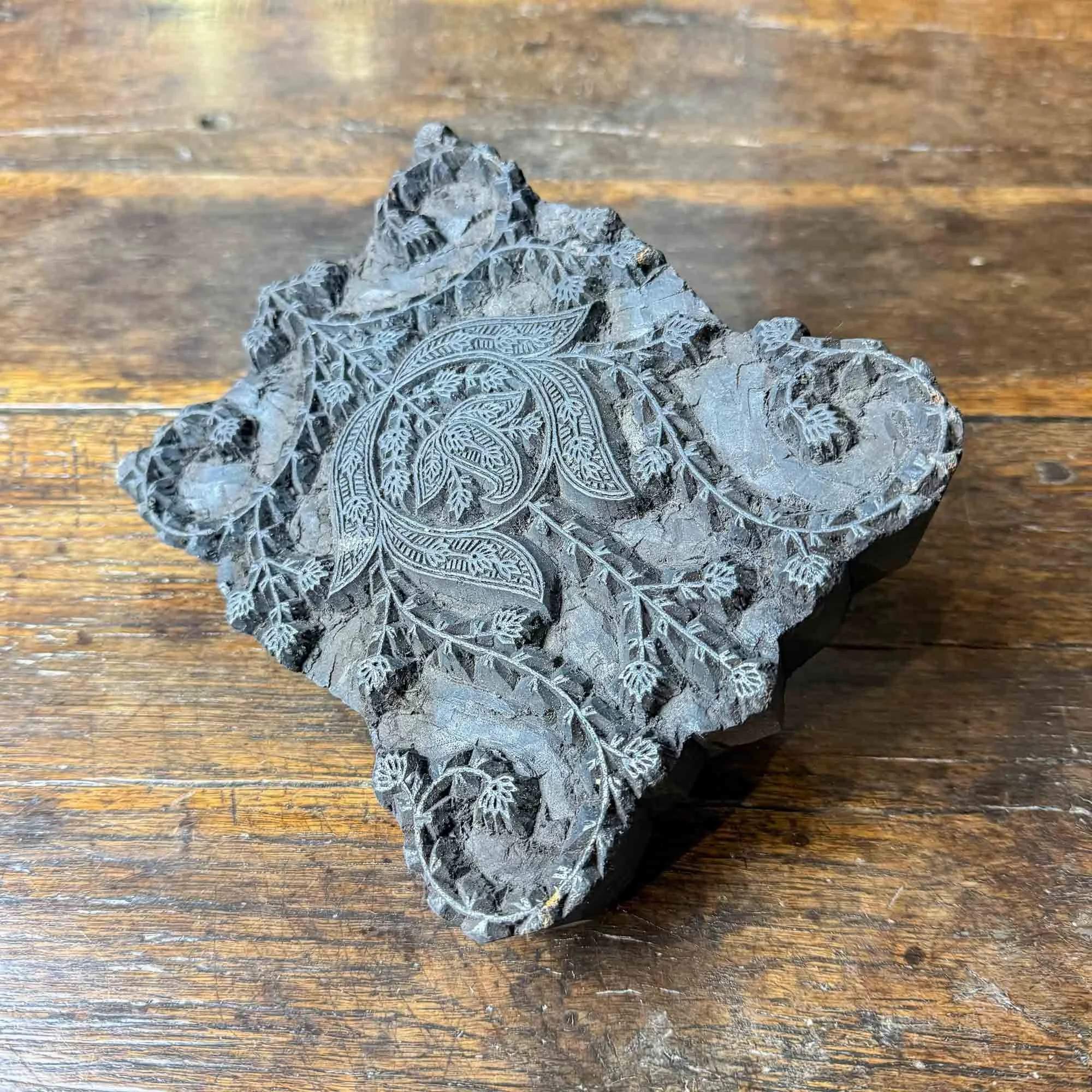 vintage carved wooden printing block