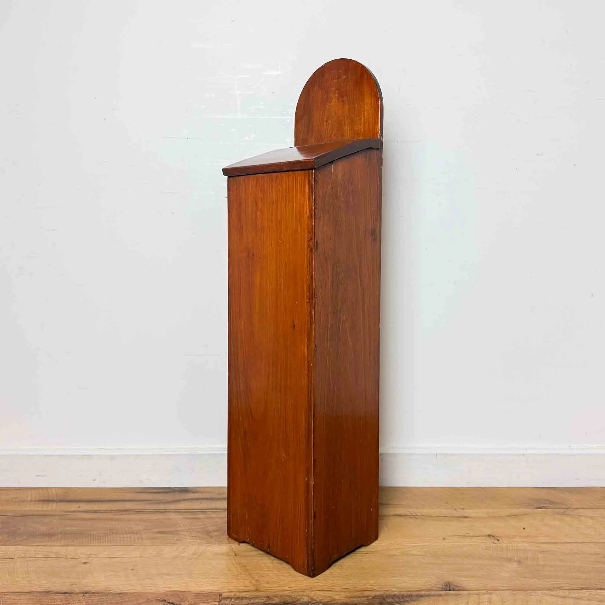 Vintage French Stained Pine Baguette Bin