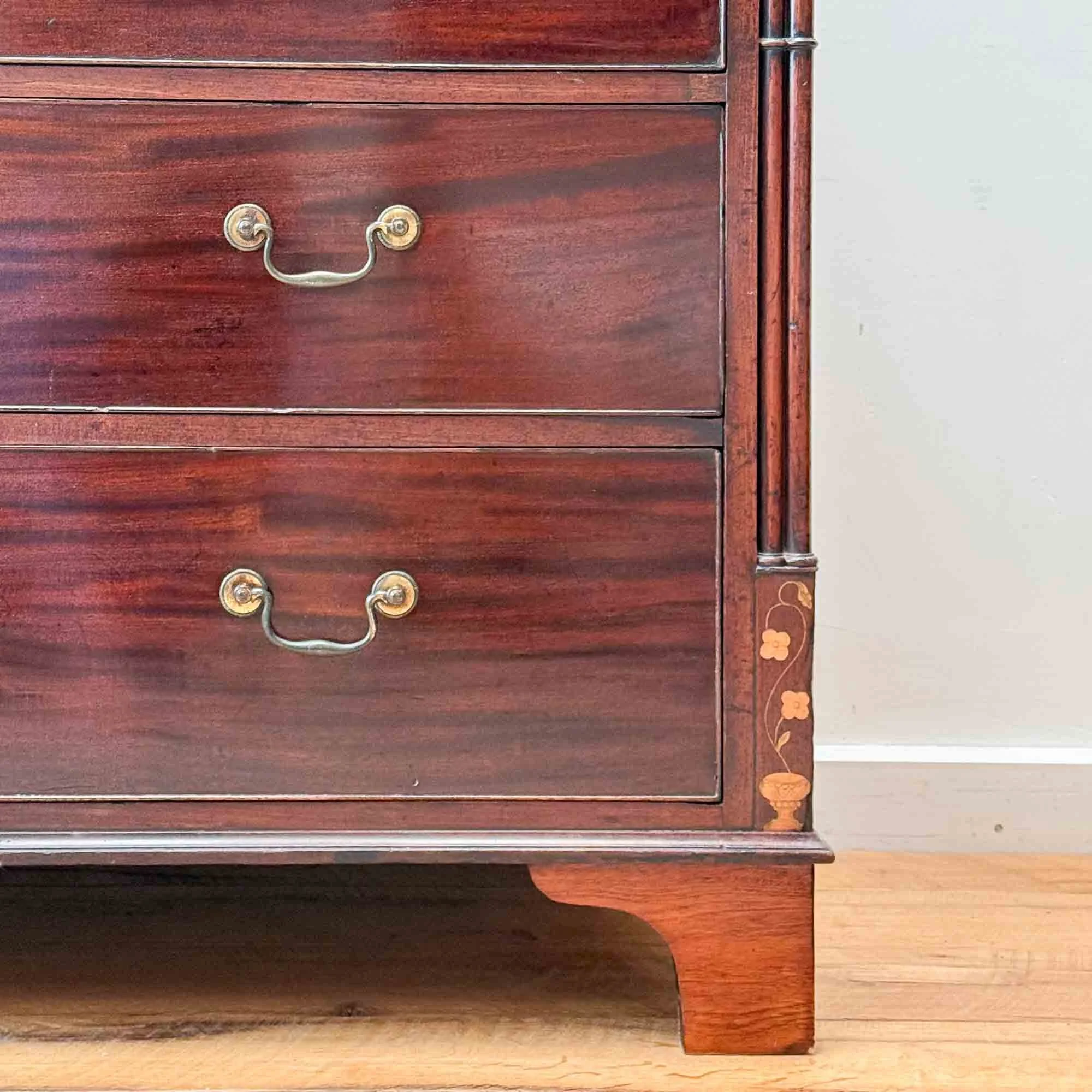 georgian inlay and penwork mahogany chest of drawers-3.jpg