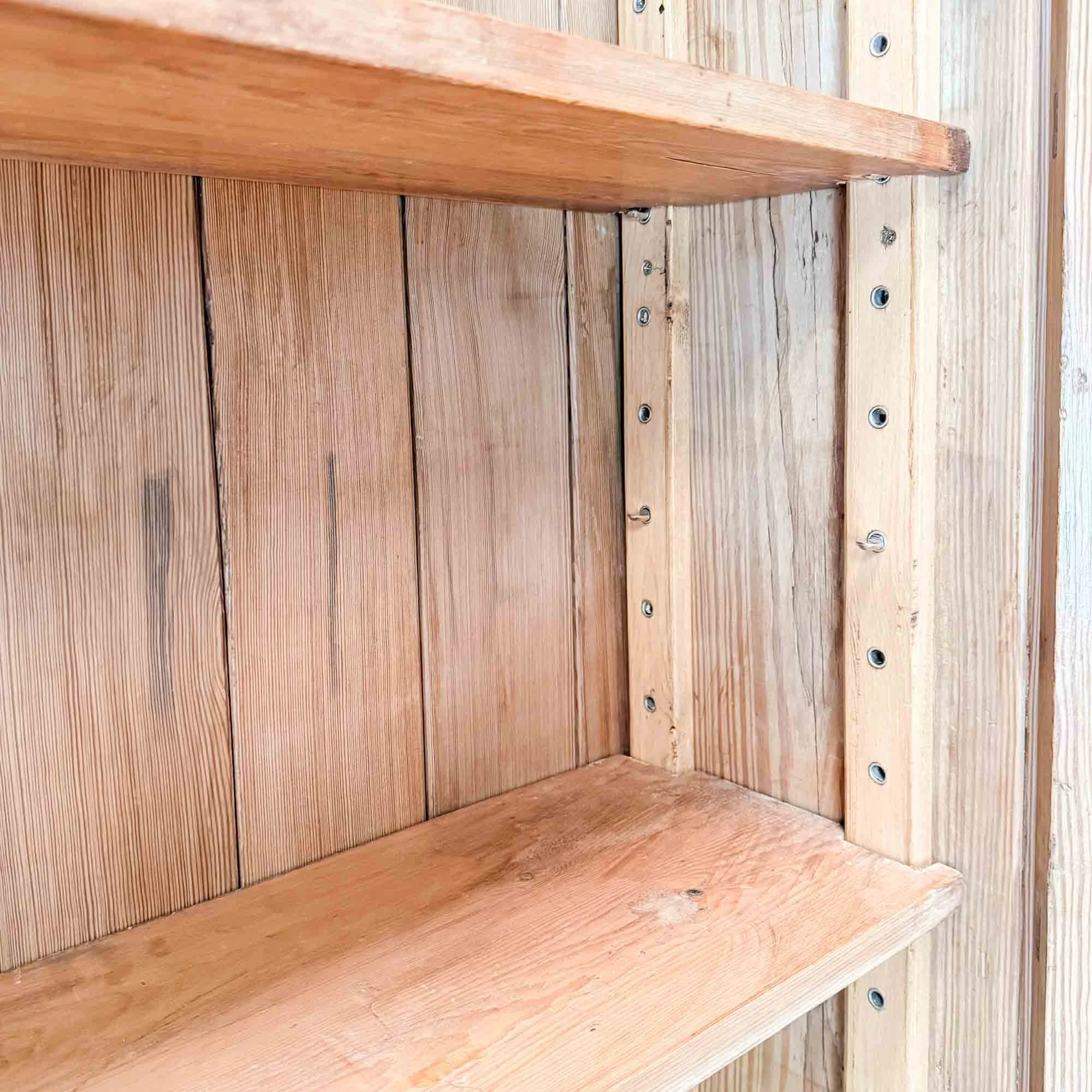 antique pitch pine glazed bookcase-3.jpg