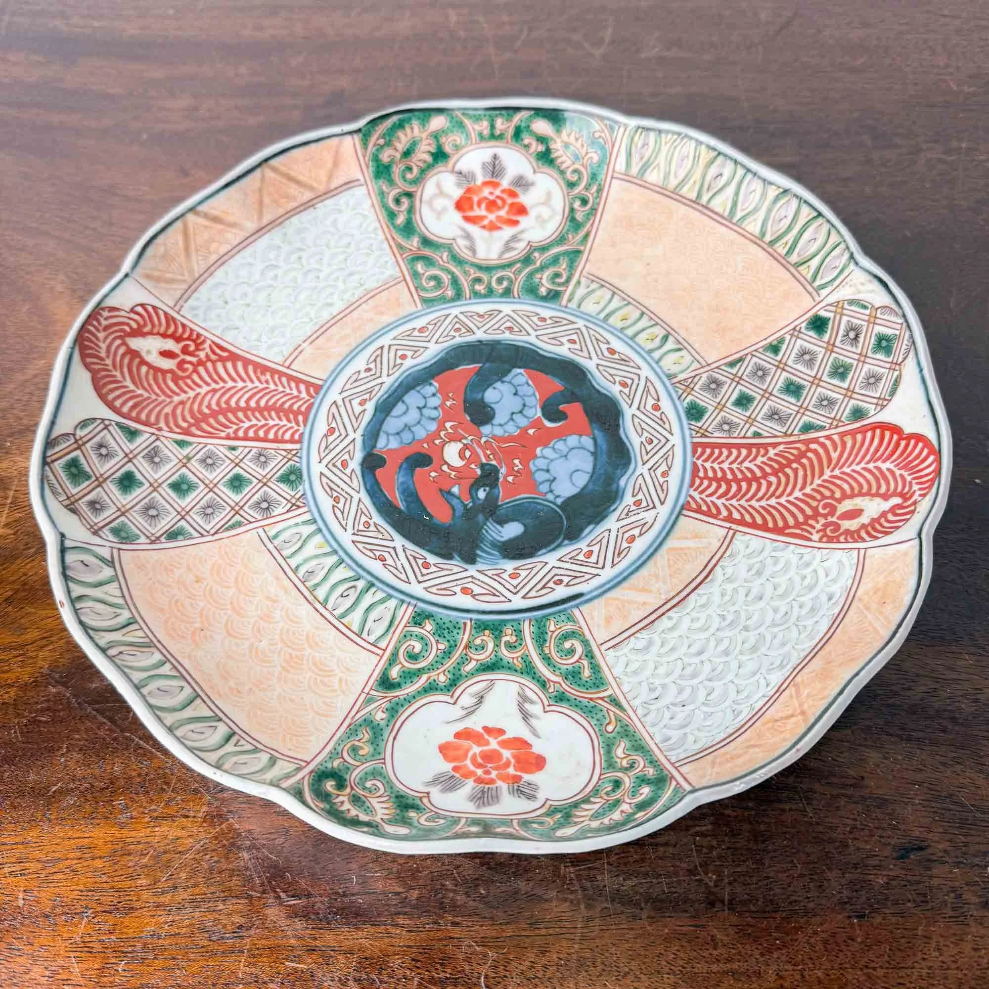 japanese imari plate peach and green-4.jpg