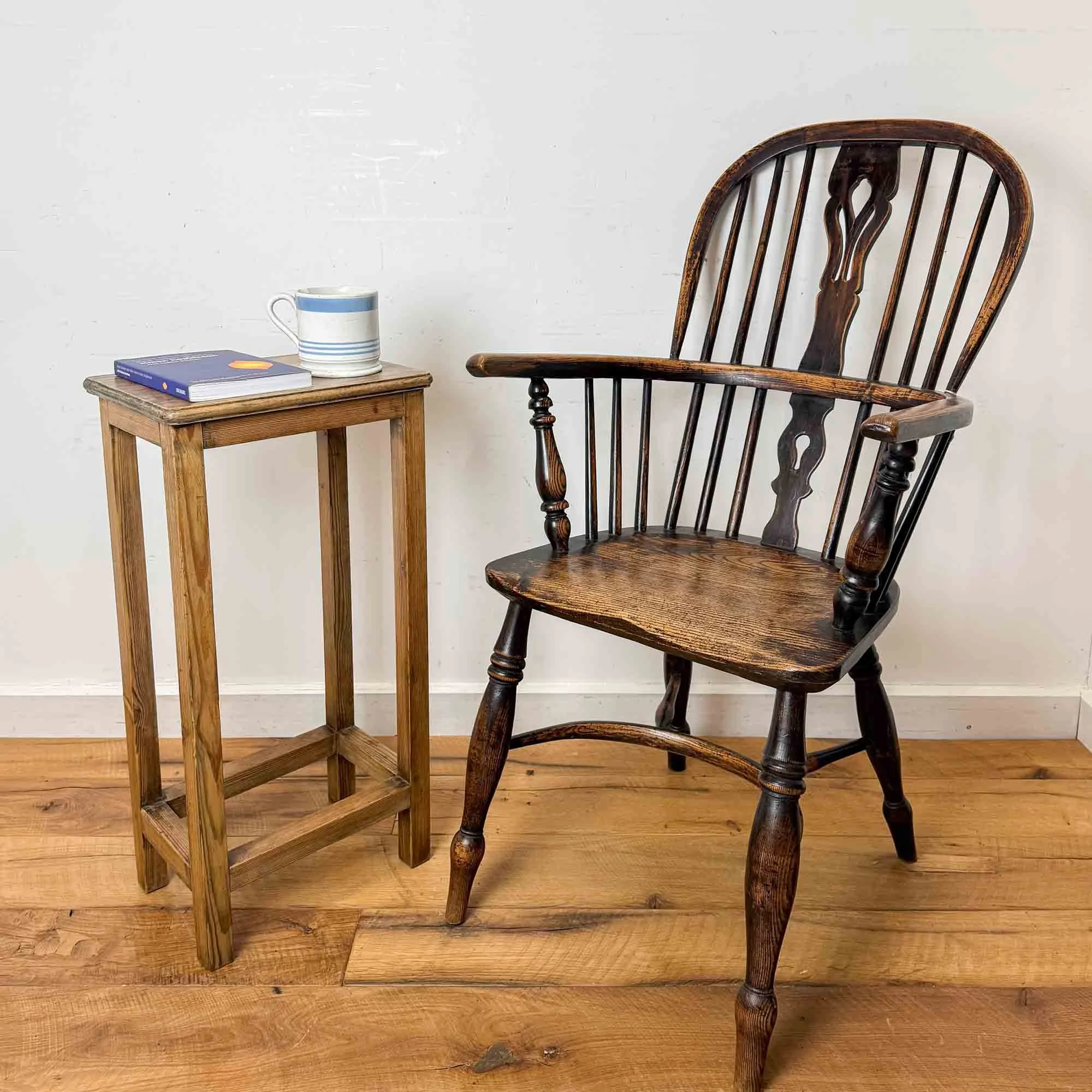 plain vintage pine side table